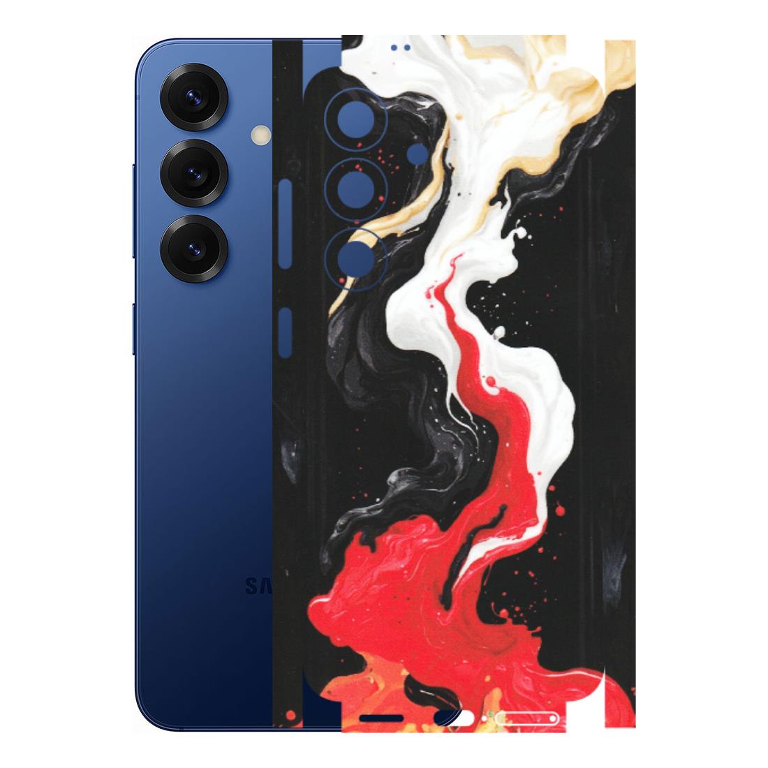Samsung A/S Series Phone Skins (All Models) - Black Red White Paint Splash Fusion - Matte Finish (M-56) Samsung Galaxy S25 (5G)