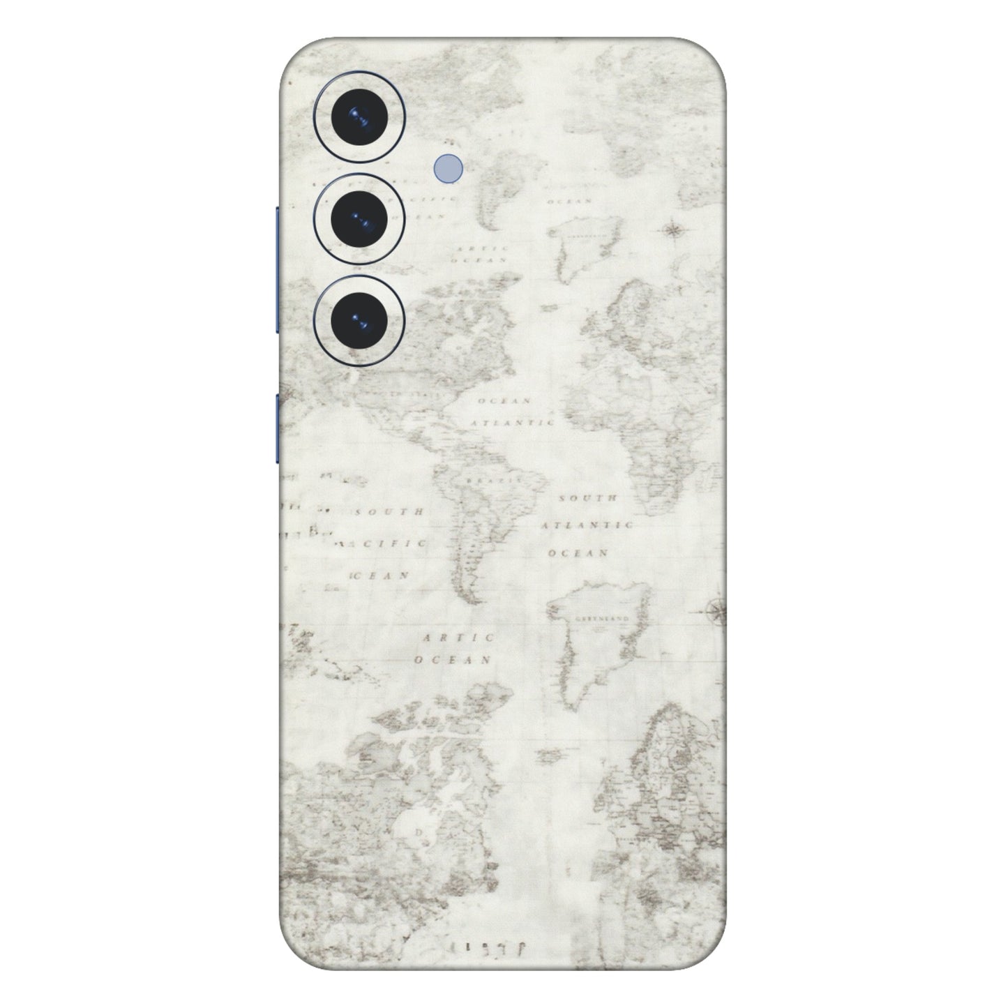 Samsung A/S Series Phone Skins (All Models) - World Travel Map - Transparent Finish (T-04) Samsung Galaxy S25 (5G)