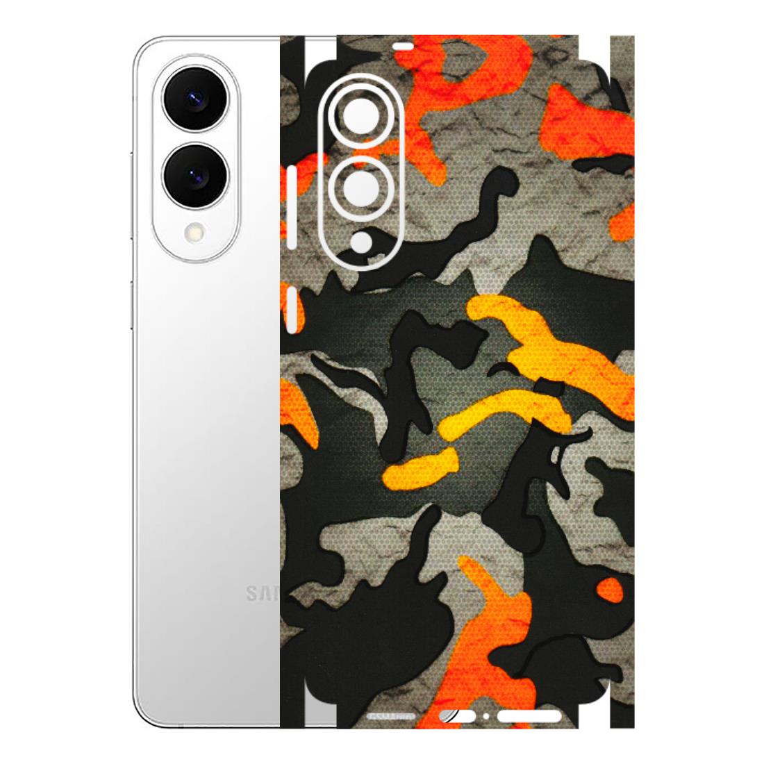 Samsung A/S Series Phone Skins (All Models) - Orange Camouflage - 3D Embossed Finish (L-204) Samsung Galaxy S25 Edge