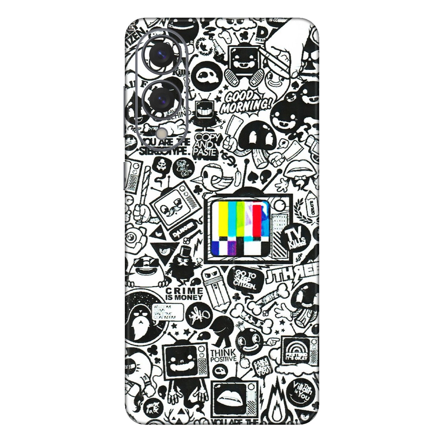 Samsung A/S Series Phone Skins (All Models) - Doodles Positive Art - 3D Embossed Finish (L-263) Samsung Galaxy S25 Edge
