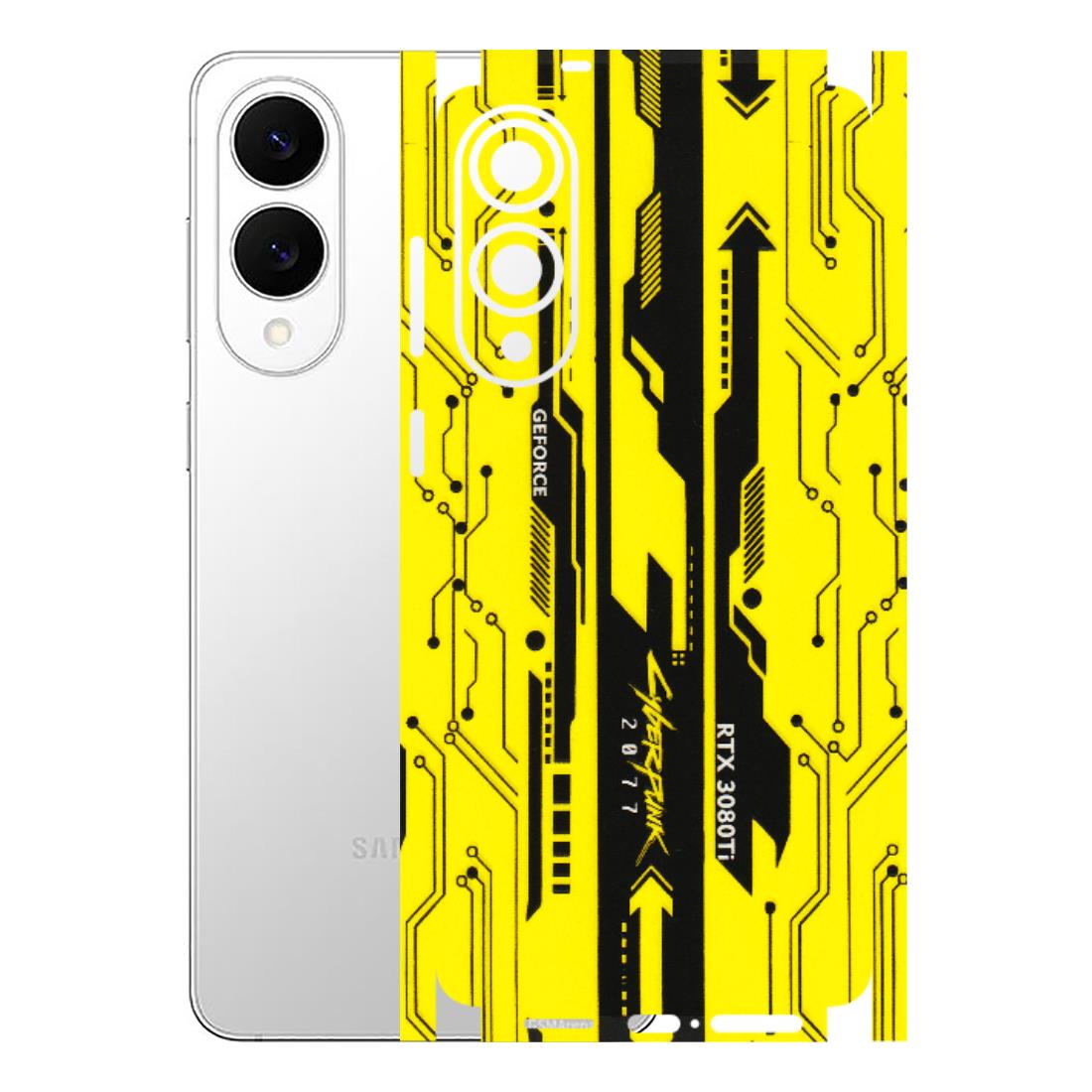 Samsung A/S Series Phone Skins (All Models) - Yellow Cyberpunk - 3D Embossed Finish (L-93) Samsung Galaxy S25 Edge