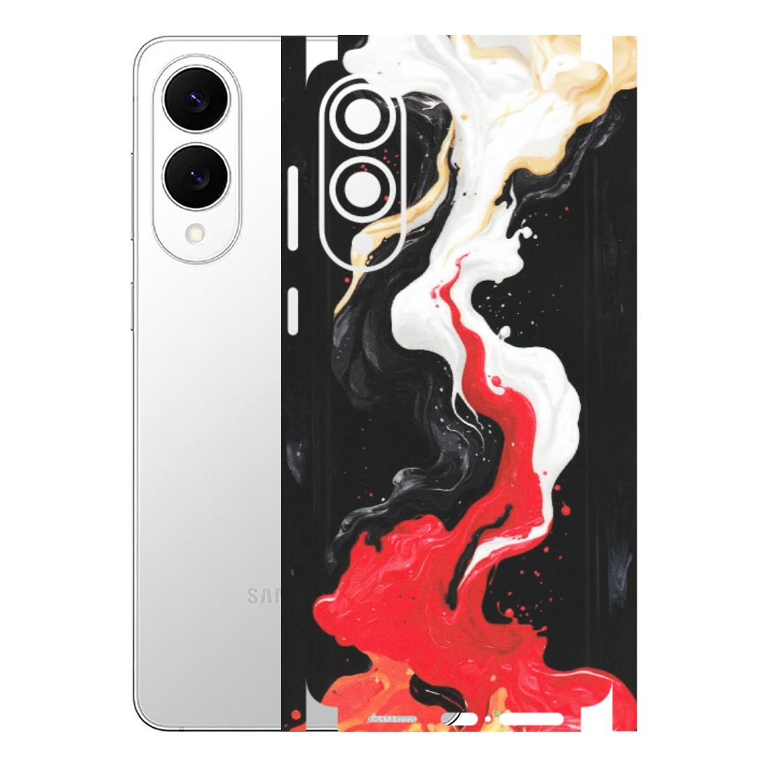Samsung A/S Series Phone Skins (All Models) - Black Red White Paint Splash Fusion - Matte Finish (M-56) Samsung Galaxy S25 Edge