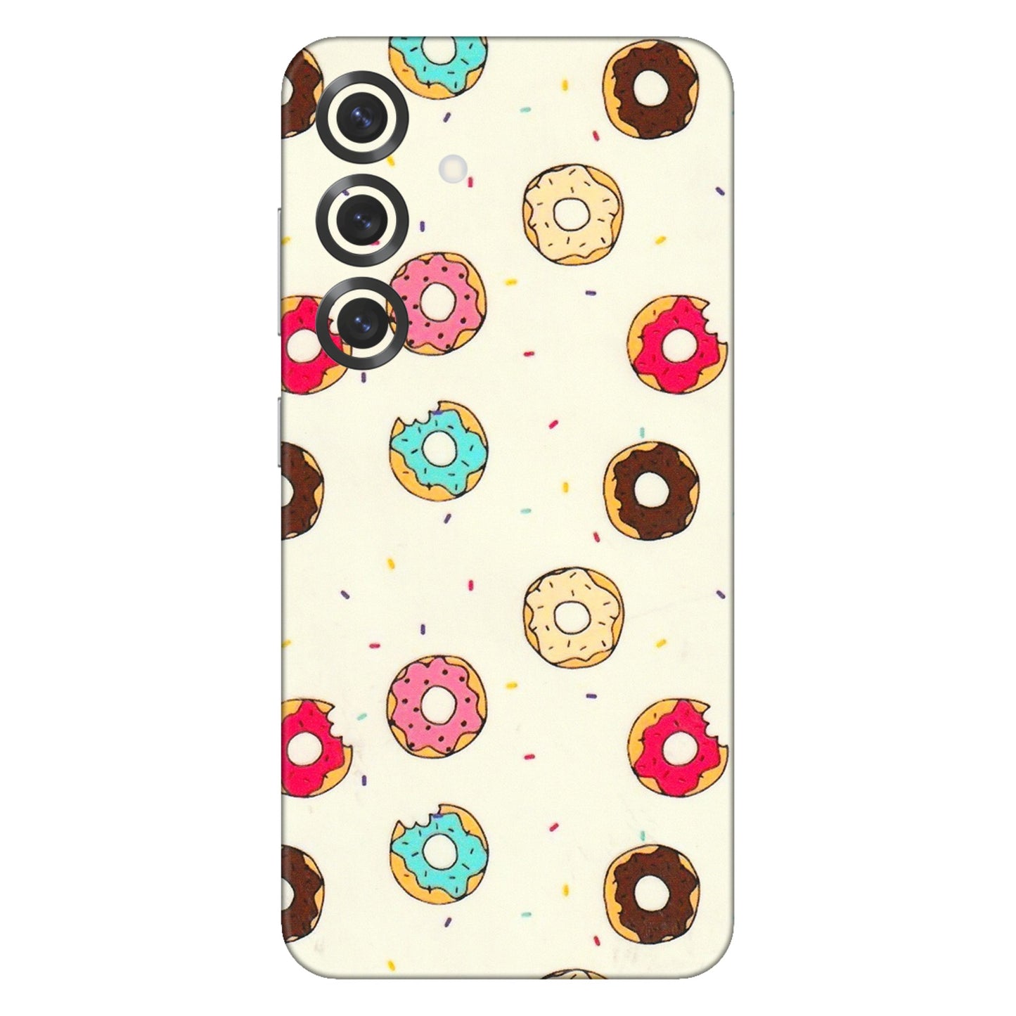 Samsung A/S Series Phone Skins (All Models) - Mini Donuts Doodle Art - 3D Embossed Finish (L-122) Samsung Galaxy S25 Plus