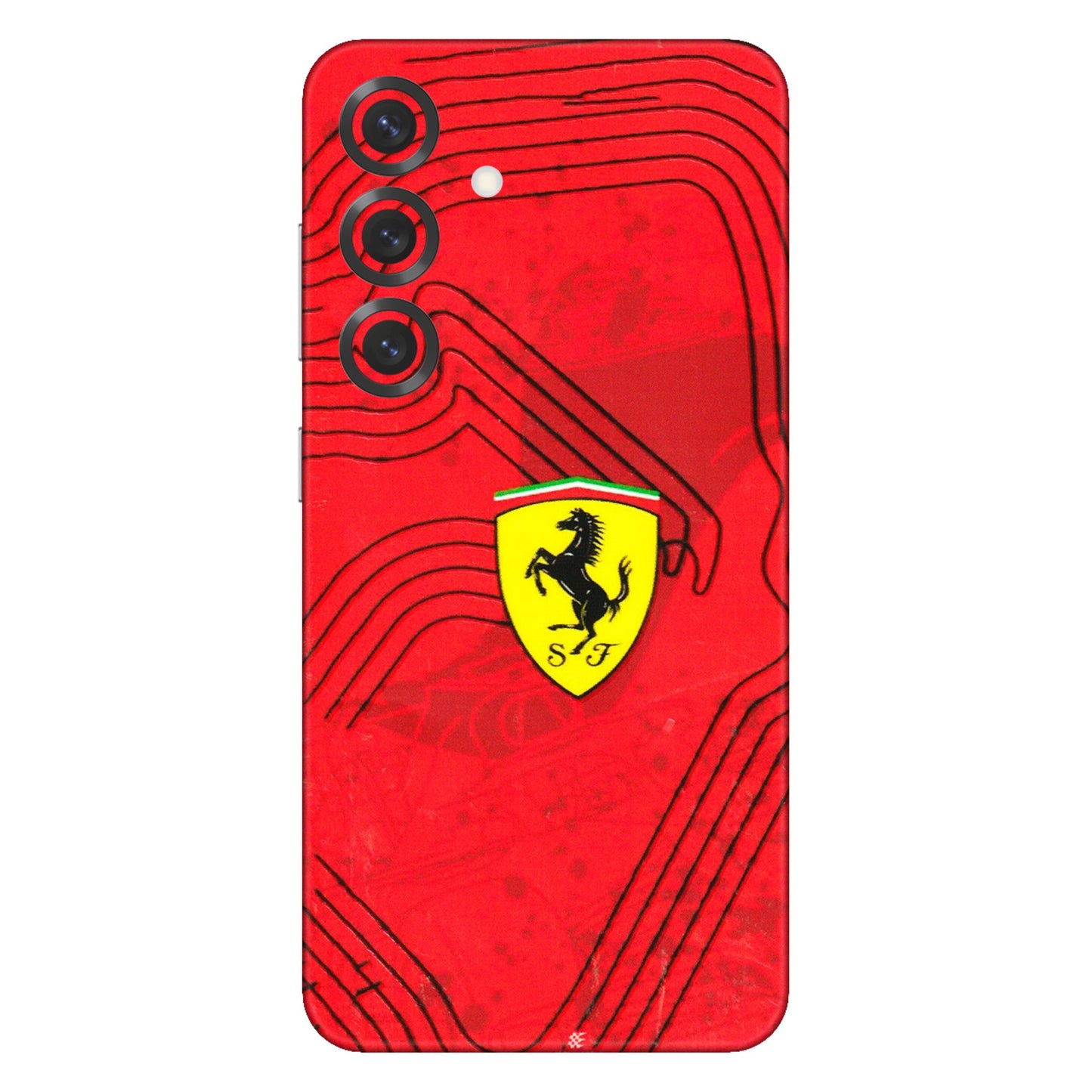 Samsung A/S Series Phone Skins (All Models) - Red Ferrari Logo Stylish - 3D Embossed Finish (L-238) Samsung Galaxy S25 Plus