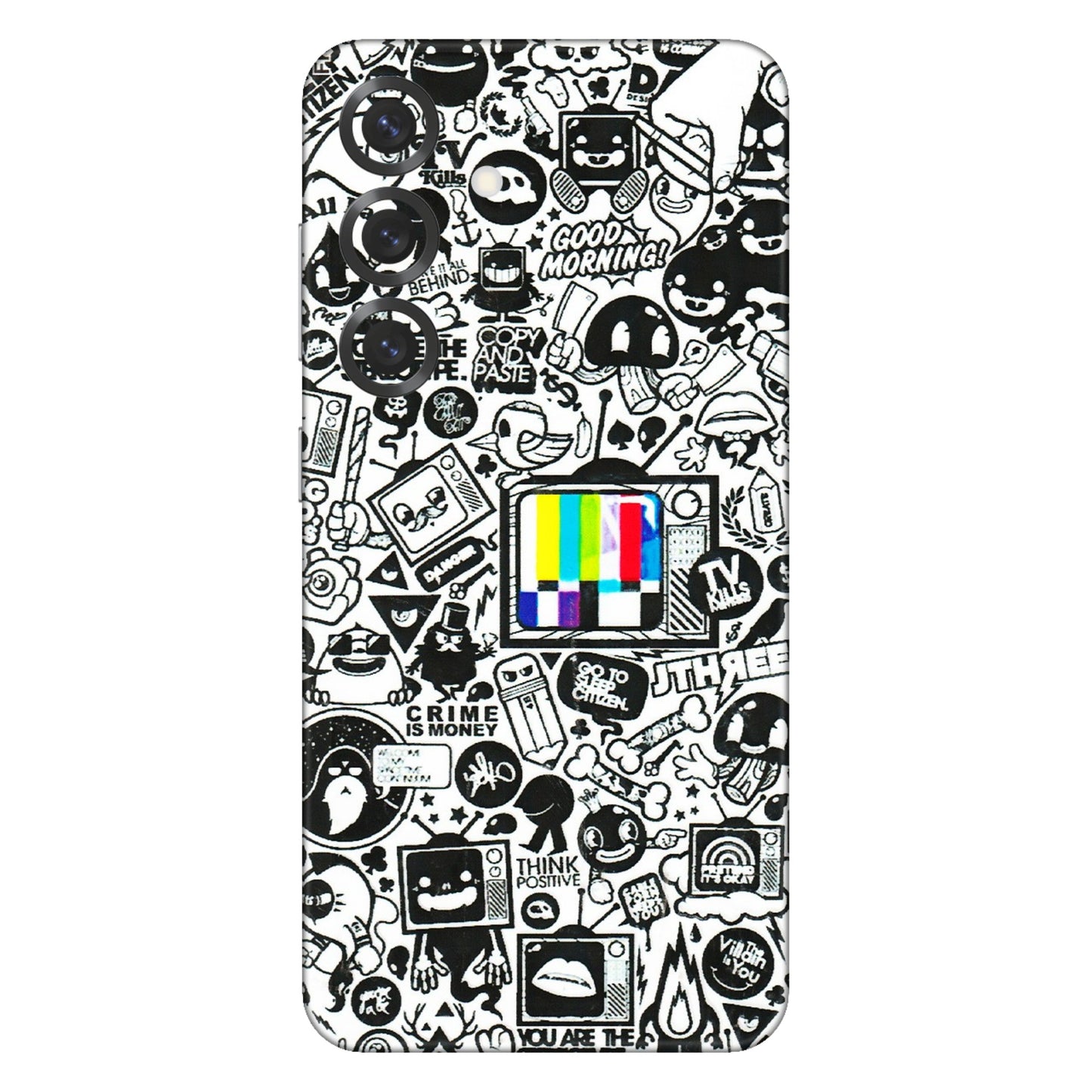 Samsung A/S Series Phone Skins (All Models) - Doodles Positive Art - 3D Embossed Finish (L-263) Samsung Galaxy S25 Plus