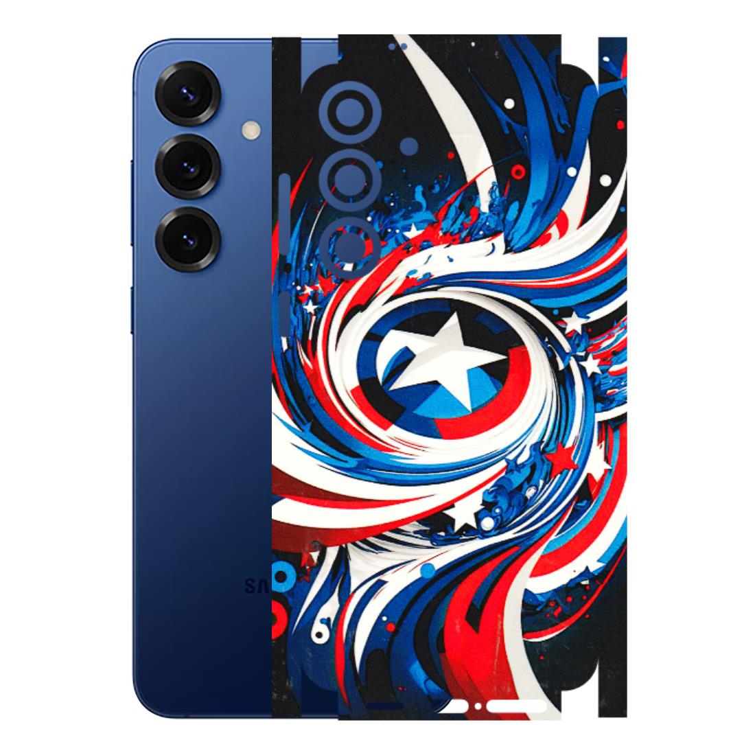 Samsung A/S Series Phone Skins (All Models) - Captain America Logo - 3D Embossed Finish (L-307) Samsung Galaxy S25 Plus