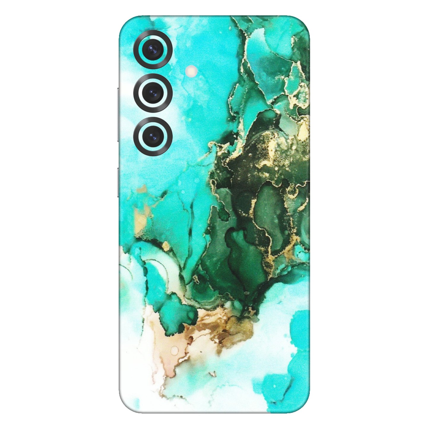 Samsung A/S Series Phone Skins (All Models) - The Blue Gold Marble - Matte Finish (M-124) Samsung Galaxy S25 Plus