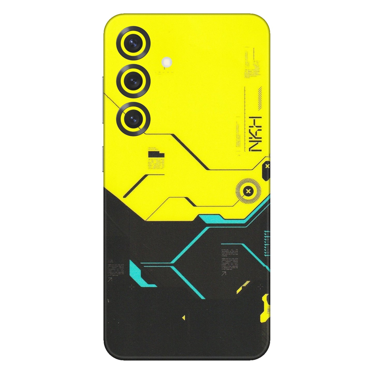 Samsung A/S Series Phone Skins (All Models) - Black Yellow Technica - Matte Finish (M-53) Samsung Galaxy S25 Plus