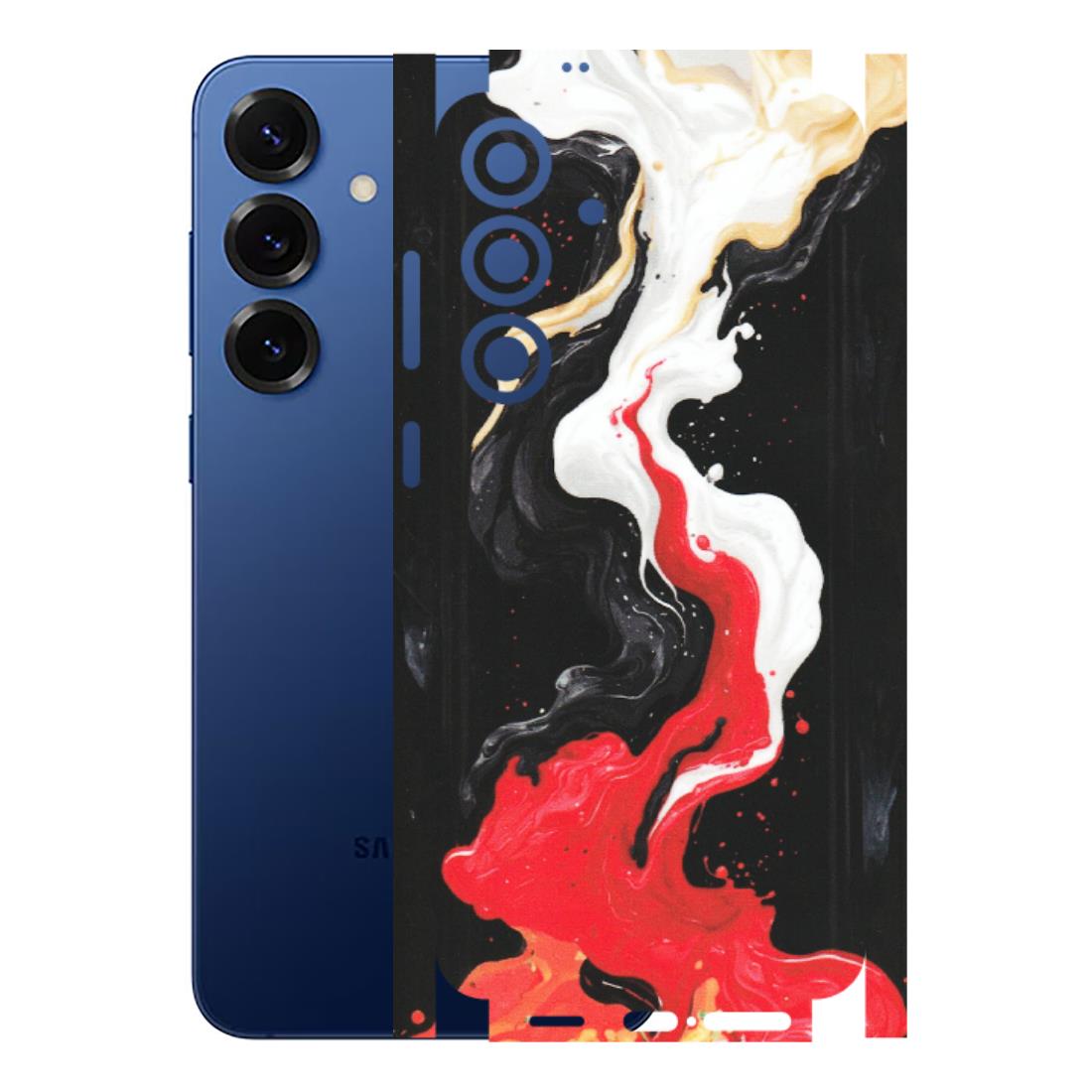Samsung A/S Series Phone Skins (All Models) - Black Red White Paint Splash Fusion - Matte Finish (M-56) Samsung Galaxy S25 Plus