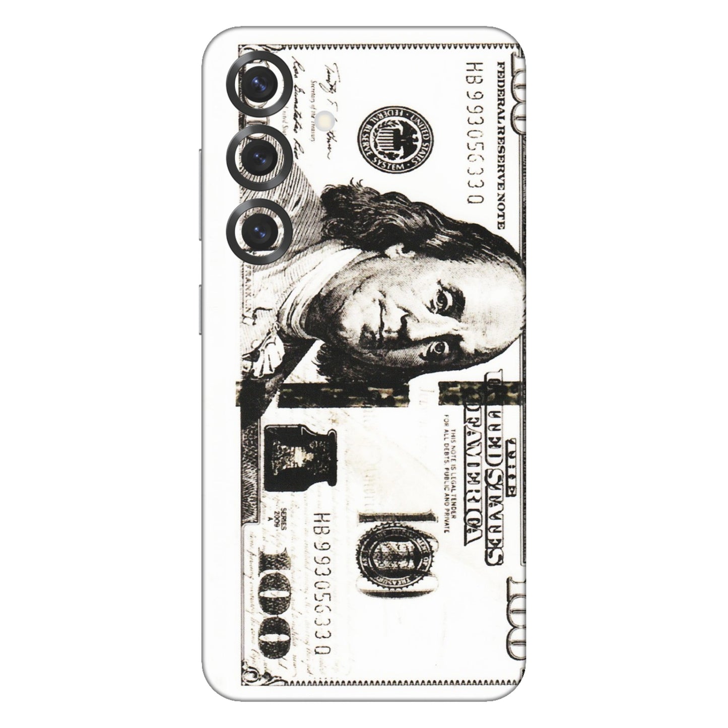 Samsung A/S Series Phone Skins (All Models) - 100 Dollar Currency - Transparent Finish (T-01) Samsung Galaxy S25 Plus