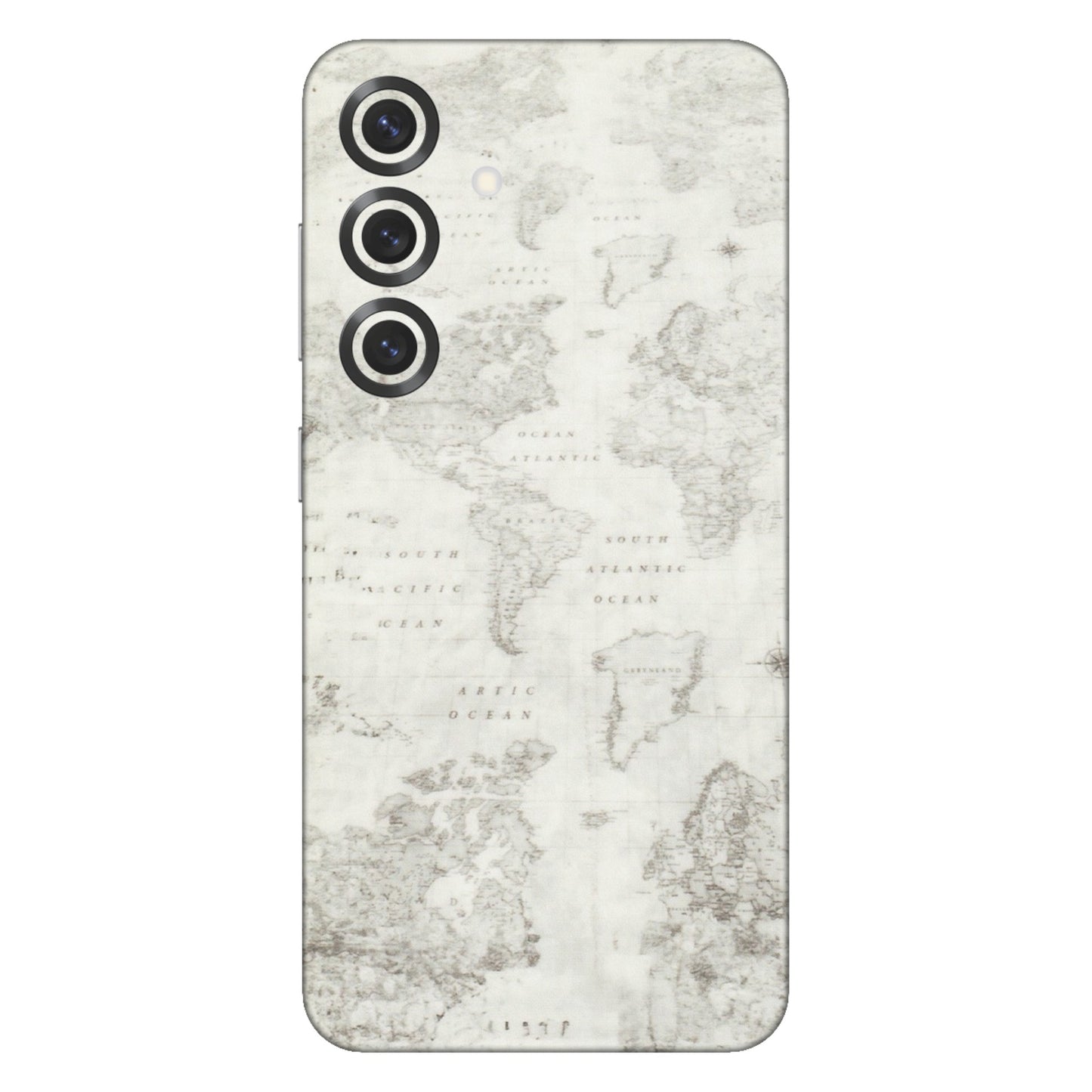 Samsung A/S Series Phone Skins (All Models) - World Travel Map - Transparent Finish (T-04) Samsung Galaxy S25 Plus