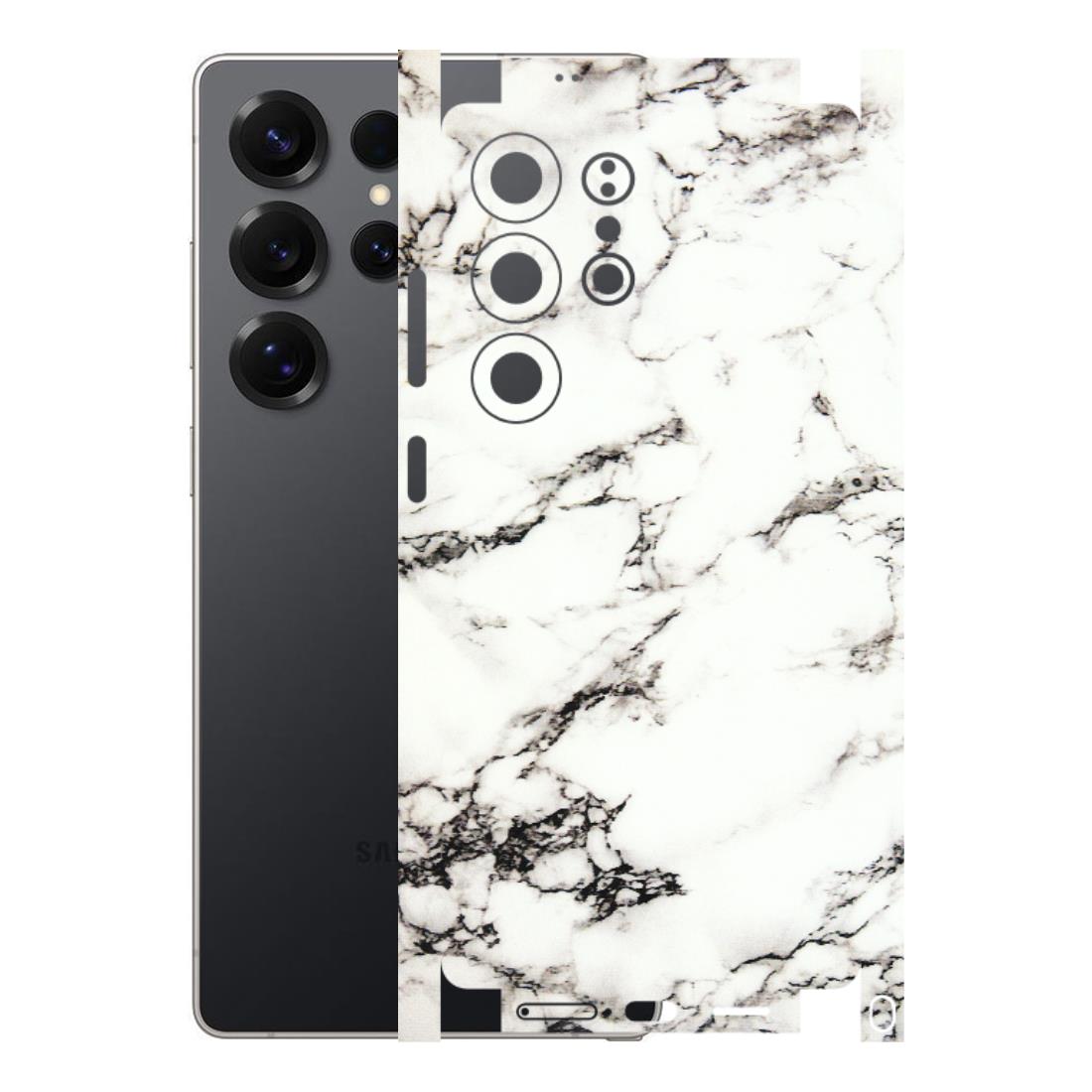 Samsung A/S Series Phone Skins (All Models) - Black and White Marble Texture - 3D Embossed Finish (L-124) Samsung Galaxy S25 Ultra (5G)