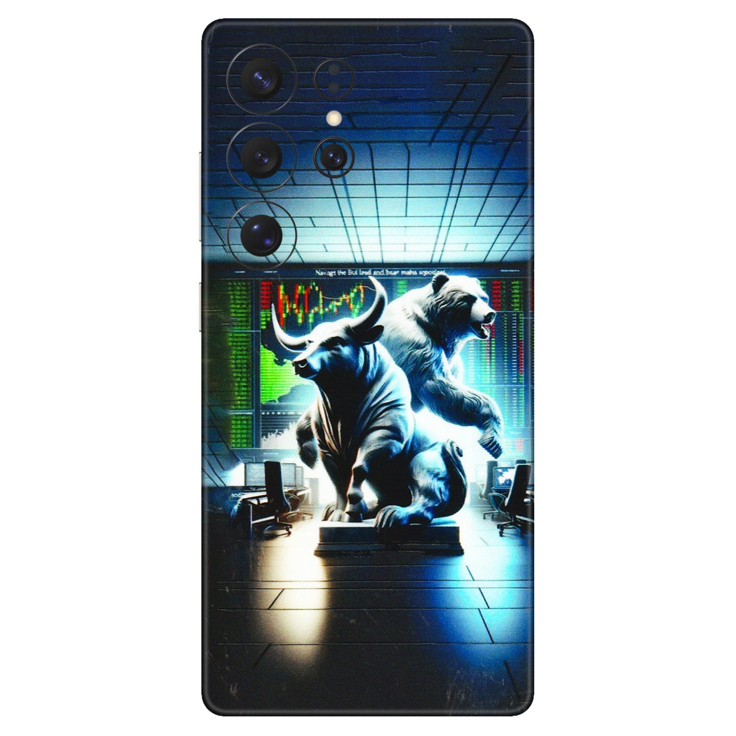 Samsung A/S Series Phone Skins (All Models) - Stock Market Sensex Bear vs Bulls - 3D Embossed Finish (L-15) Samsung Galaxy S25 Ultra (5G)