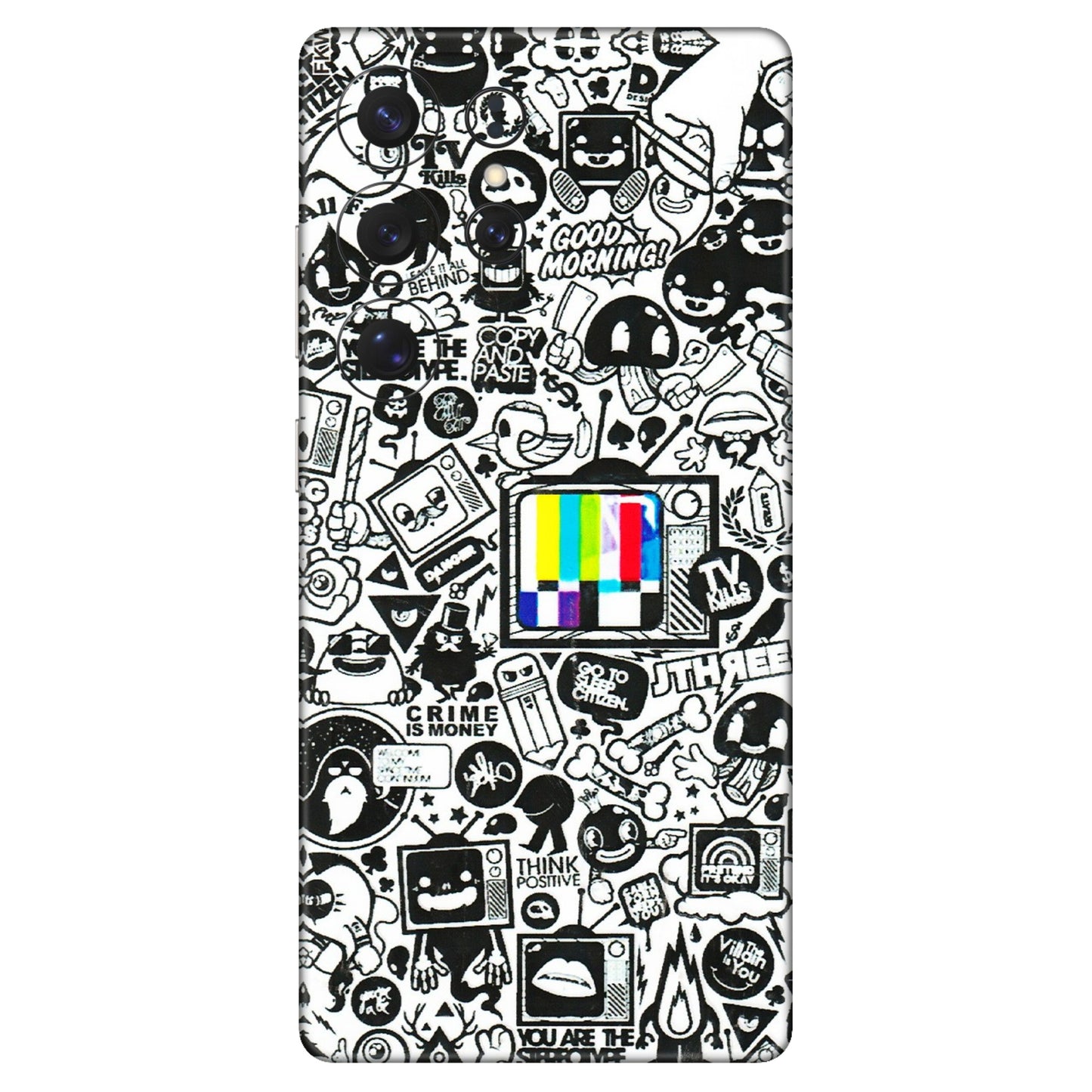 Samsung A/S Series Phone Skins (All Models) - Doodles Positive Art - 3D Embossed Finish (L-263) Samsung Galaxy S25 Ultra (5G)