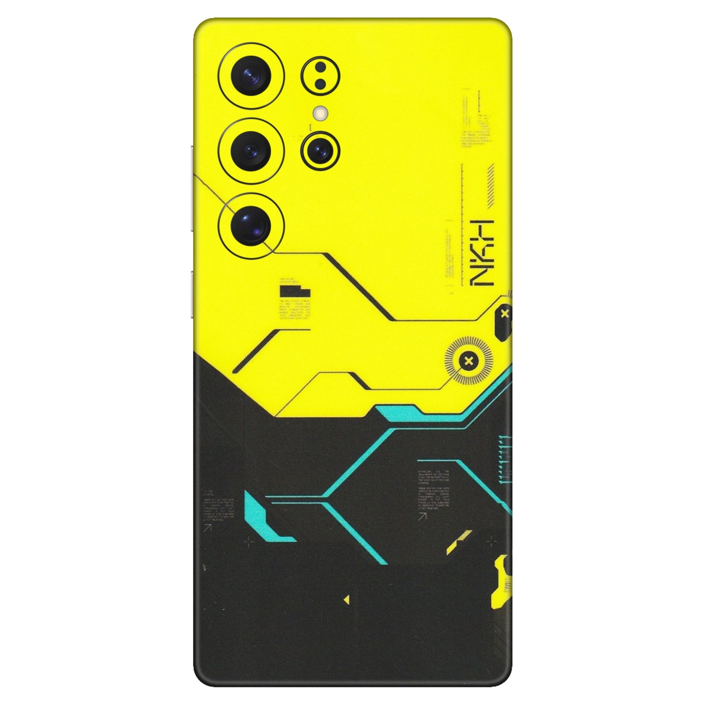 Samsung A/S Series Phone Skins (All Models) - Black Yellow Technica - Matte Finish (M-53) Samsung Galaxy S25 Ultra (5G)