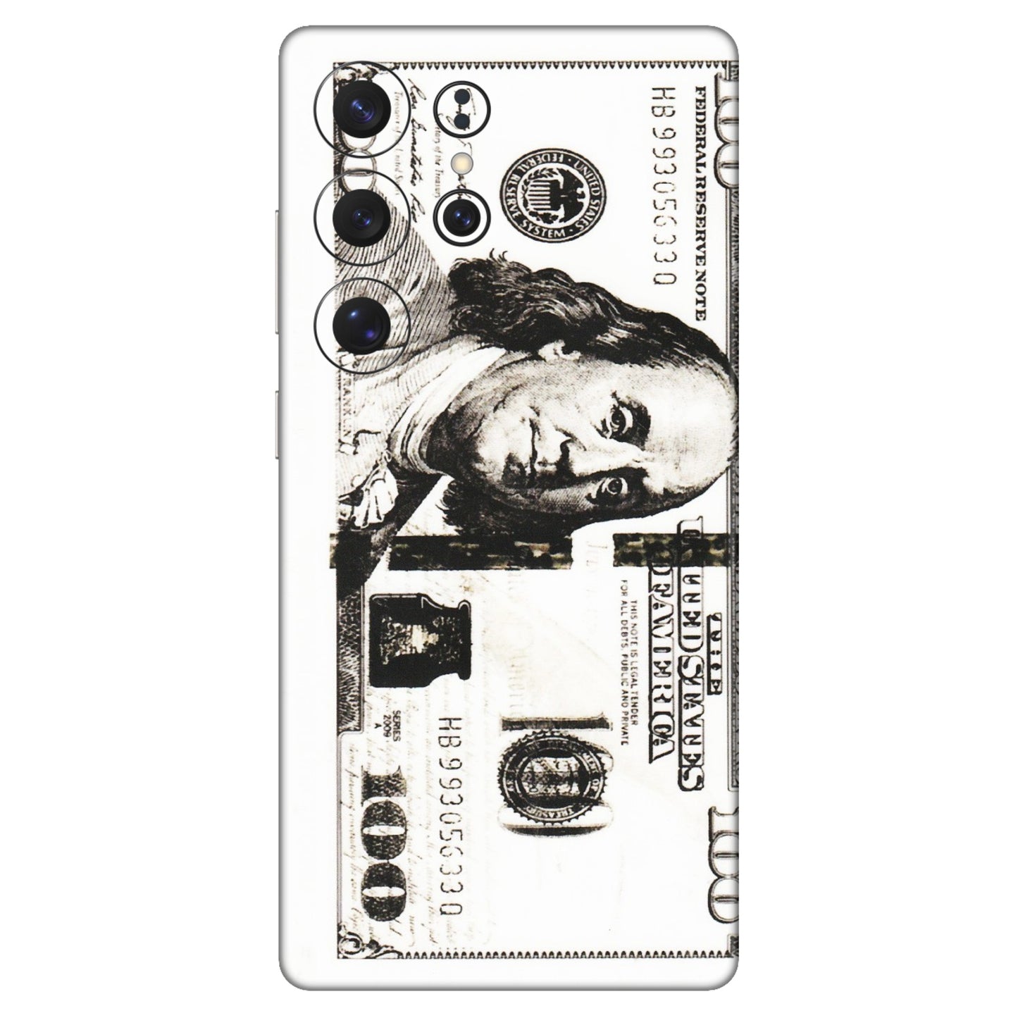 Samsung A/S Series Phone Skins (All Models) - 100 Dollar Currency - Transparent Finish (T-01) Samsung Galaxy S25 Ultra (5G)