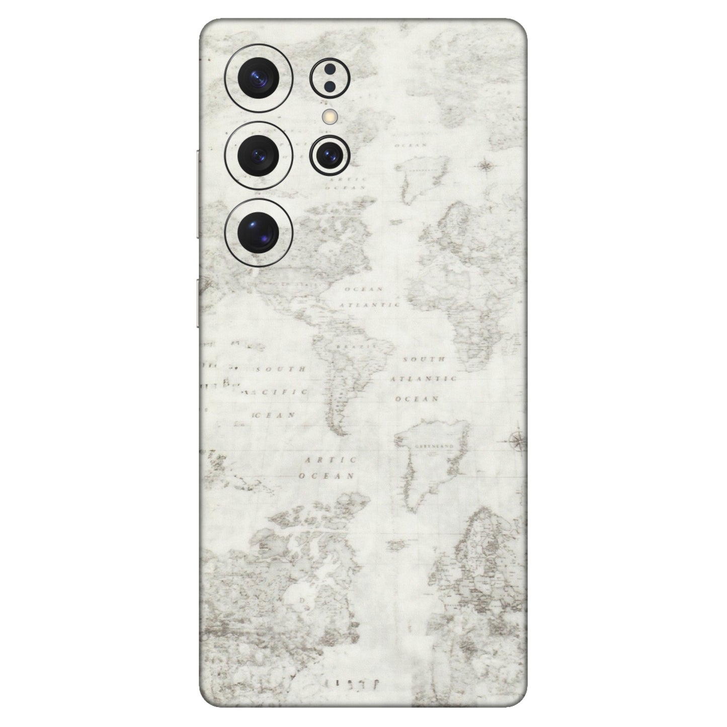 Samsung A/S Series Phone Skins (All Models) - World Travel Map - Transparent Finish (T-04) Samsung Galaxy S25 Ultra (5G)