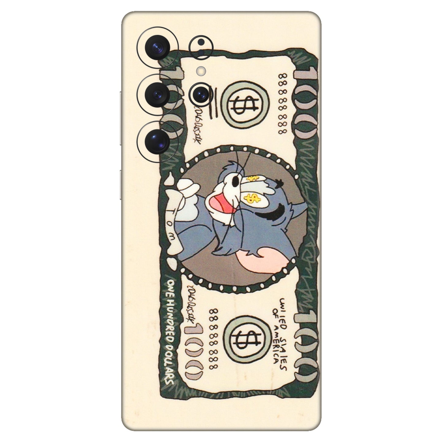 Samsung A/S Series Phone Skins (All Models) - One Hundred Dollar Tom - Transparent Finish (T-16) Samsung Galaxy S25 Ultra (5G)