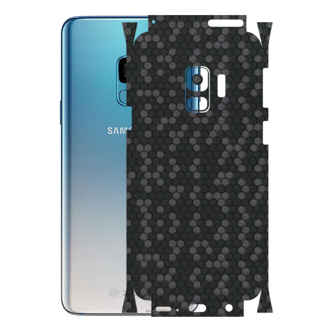 Samsung A/S Series Phone Skins (All Models) - Black Grey Honeycomb Sober - 3D Embossed Finish (L-85) Samsung Galaxy S9