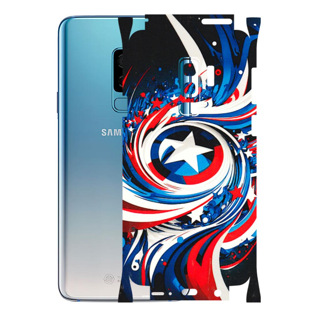 Samsung A/S Series Phone Skins (All Models) - Captain America Logo - 3D Embossed Finish (L-307) Samsung Galaxy S9 Plus