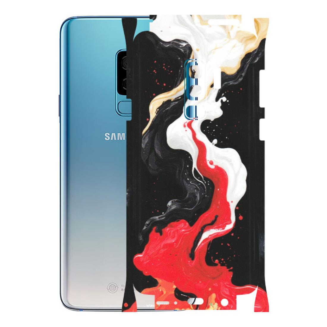 Samsung A/S Series Phone Skins (All Models) - Black Red White Paint Splash Fusion - Matte Finish (M-56) Samsung Galaxy S9 Plus