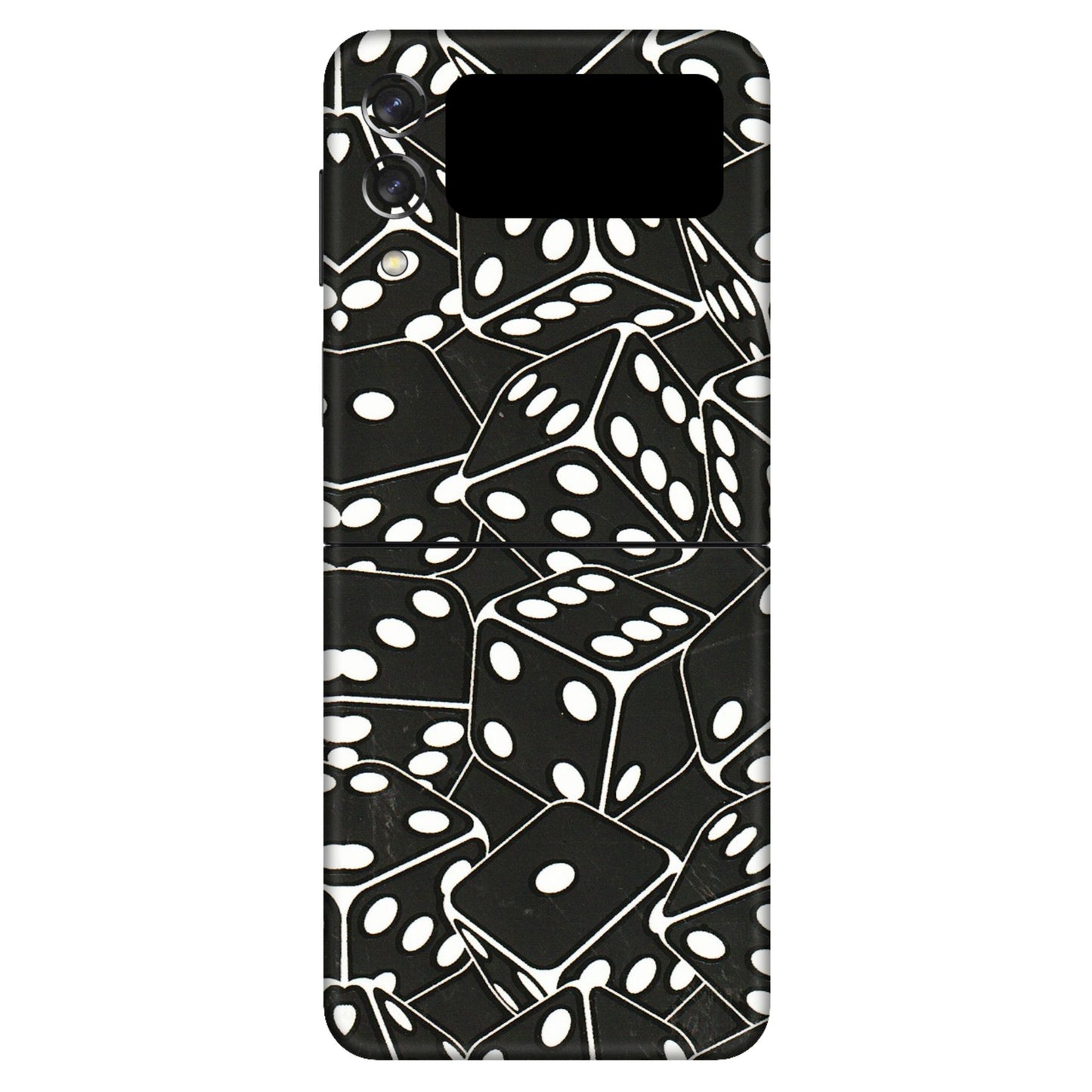 Samsung M/F/Note/Flip and C Phone Skins (All Models) - Big Black Dices - 3D Embossed Finish (L-106) Samsung Galaxy Z Flip 3 (5G)