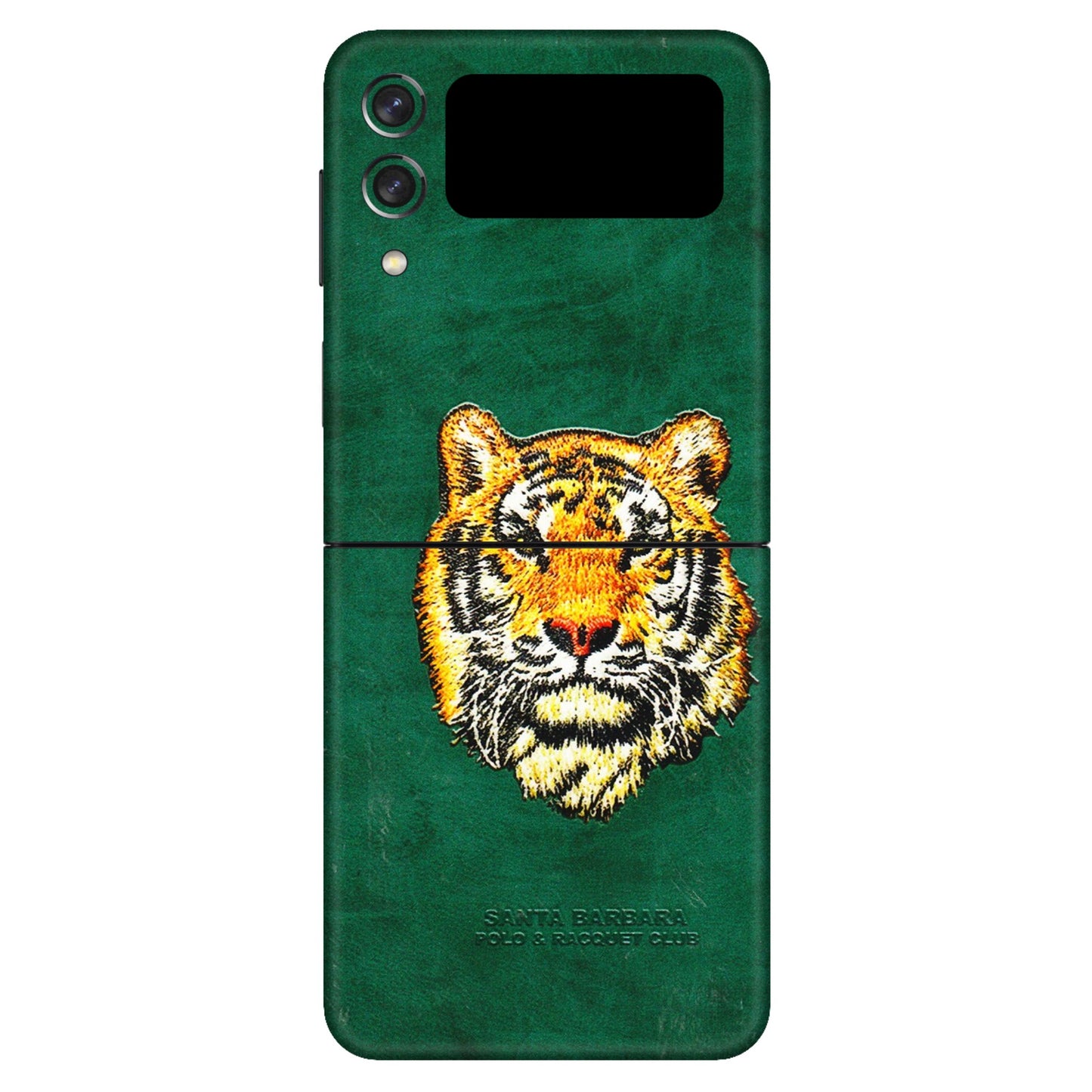 Samsung M/F/Note/Flip and C Phone Skins (All Models) - Leather Feel Tiger - 3D Embossed Finish (L-111) Samsung Galaxy Z Flip 3 (5G)