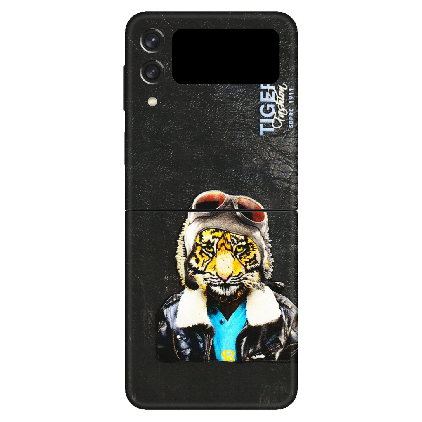 Samsung M/F/Note/Flip and C Phone Skins (All Models) - Rider Tiger - 3D Embossed Finish (L-113) Samsung Galaxy Z Flip 3 (5G)