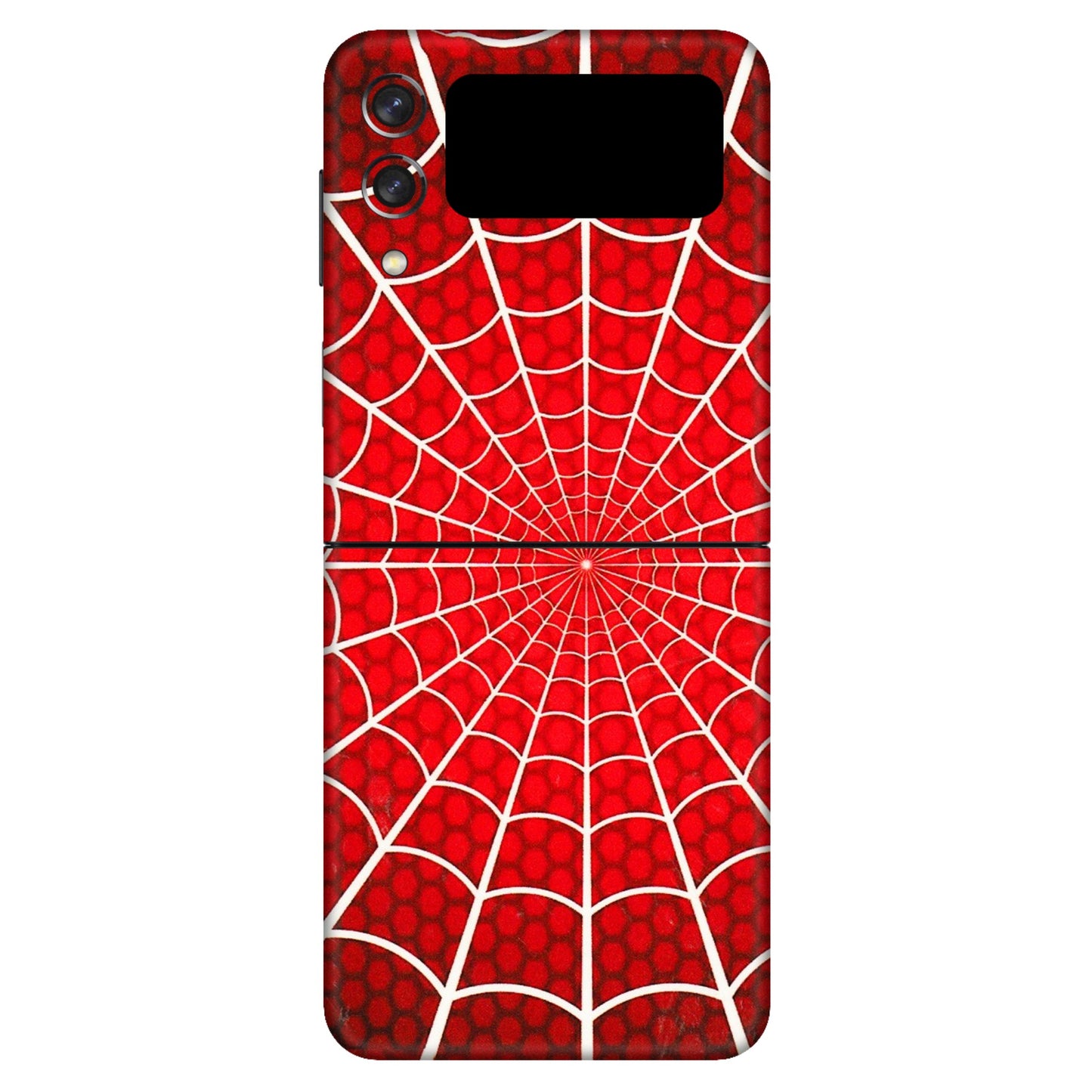 Samsung M/F/Note/Flip and C Phone Skins (All Models) - Classic Spidey Web - 3D Embossed Finish (L-115) Samsung Galaxy Z Flip 3 (5G)