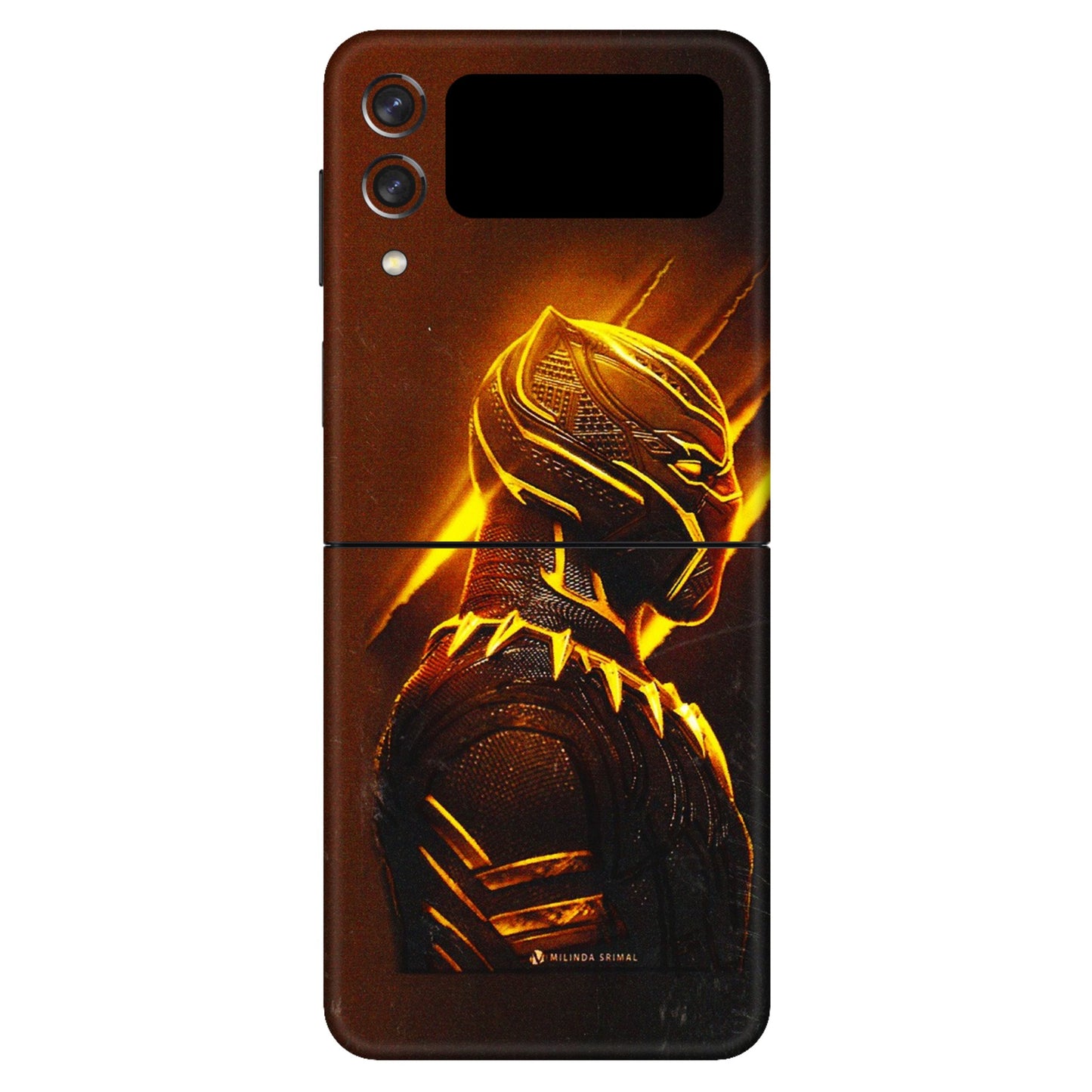 Samsung M/F/Note/Flip and C Phone Skins (All Models) - Gold Black Panther - 3D Embossed Finish (L-181) Samsung Galaxy Z Flip 3 (5G)