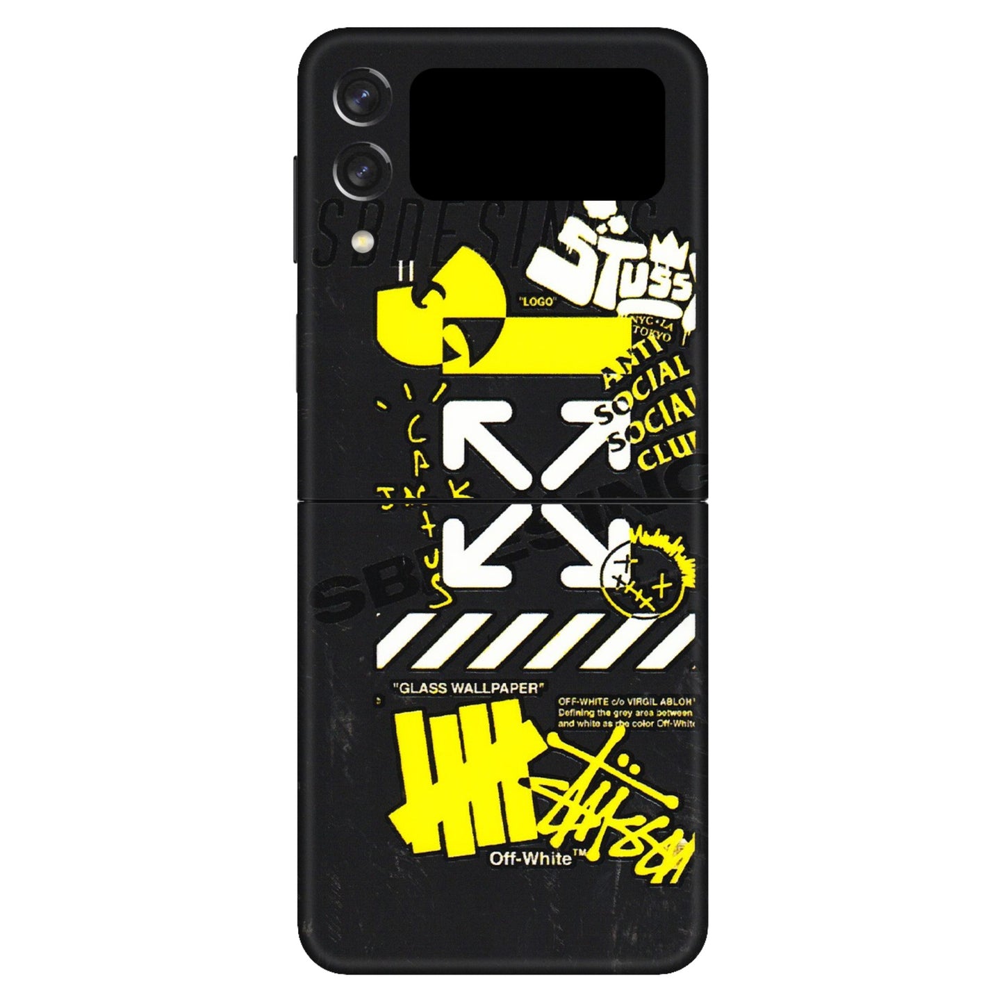 Samsung M/F/Note/Flip and C Phone Skins (All Models) - Anti Social Graffiti - 3D Embossed Finish (L-198) Samsung Galaxy Z Flip 3 (5G)