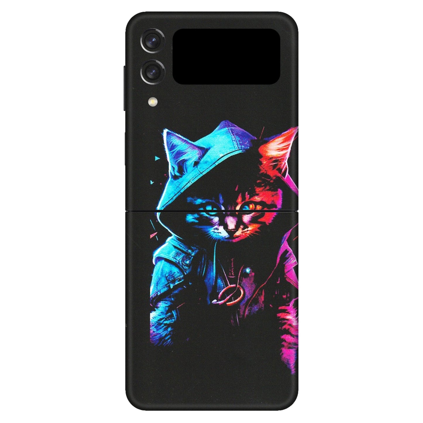Samsung M/F/Note/Flip and C Phone Skins (All Models) - Cyberpunk Cat - Matte Finish (M-45) Samsung Galaxy Z Flip 3 (5G)