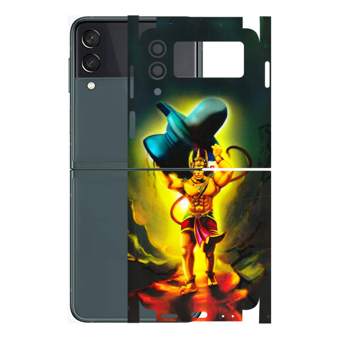 Samsung M/F/Note/Flip and C Phone Skins (All Models) - Hanuman Ji - 3D Embossed Finish (L-128) Samsung Galaxy Z Flip 3 (5G)