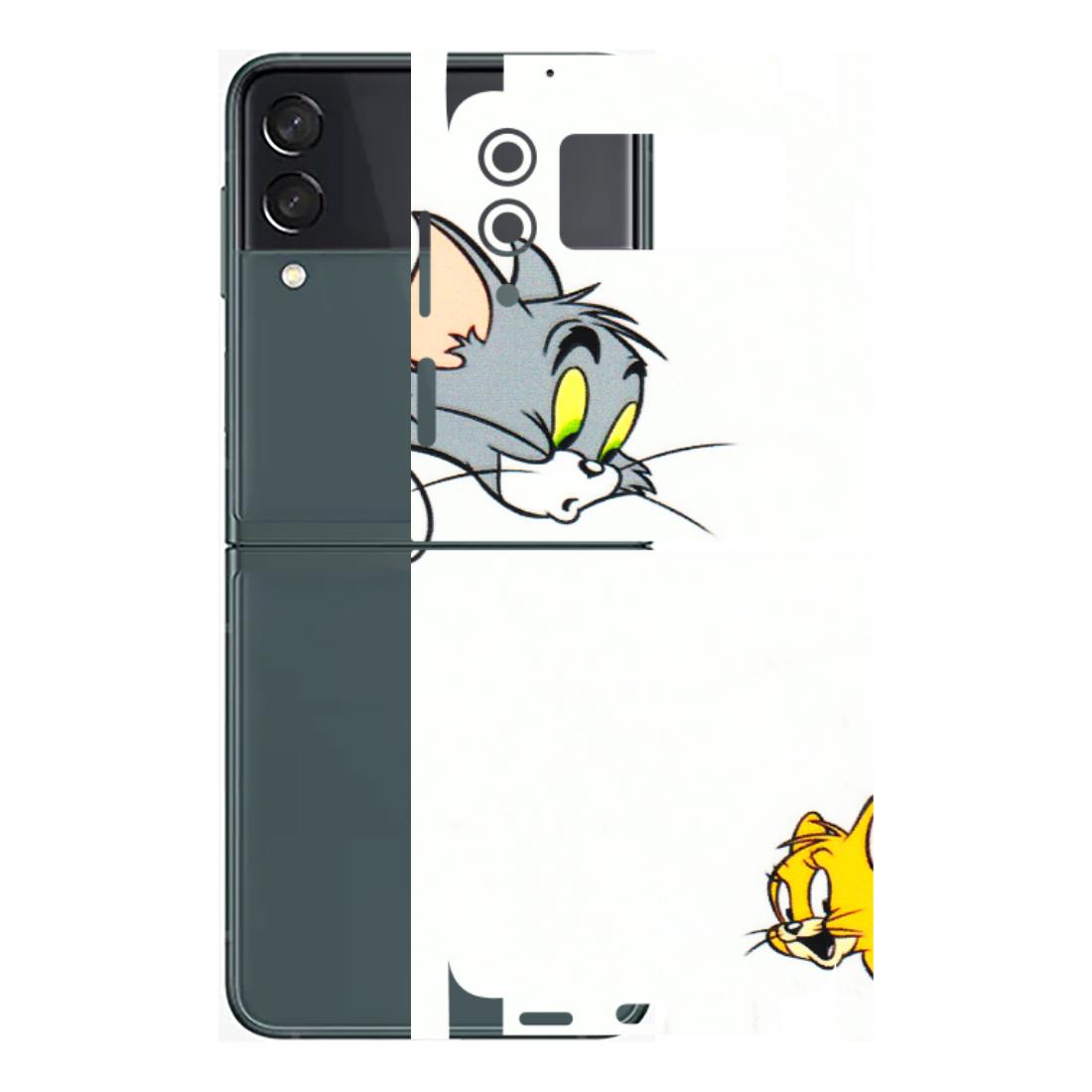 Samsung M/F/Note/Flip and C Phone Skins (All Models) - Cute Tom And Jerry - 3D Embossed Finish (L-220) Samsung Galaxy Z Flip 3 (5G)
