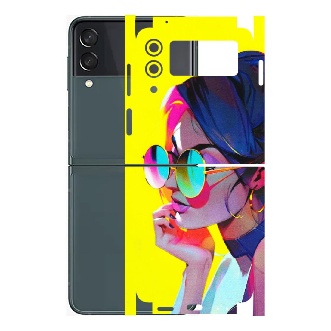 Samsung M/F/Note/Flip and C Phone Skins (All Models) - Bold Stylish Girl - 3D Embossed Finish (L-222) Samsung Galaxy Z Flip 3 (5G)