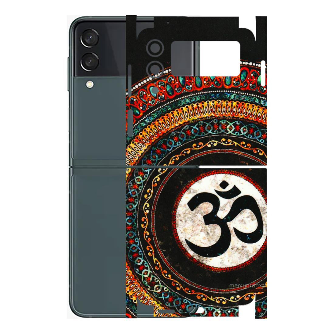 Samsung M/F/Note/Flip and C Phone Skins (All Models) - Aum Chant Abstract - 3D Embossed Finish (L-42) Samsung Galaxy Z Flip 3 (5G)