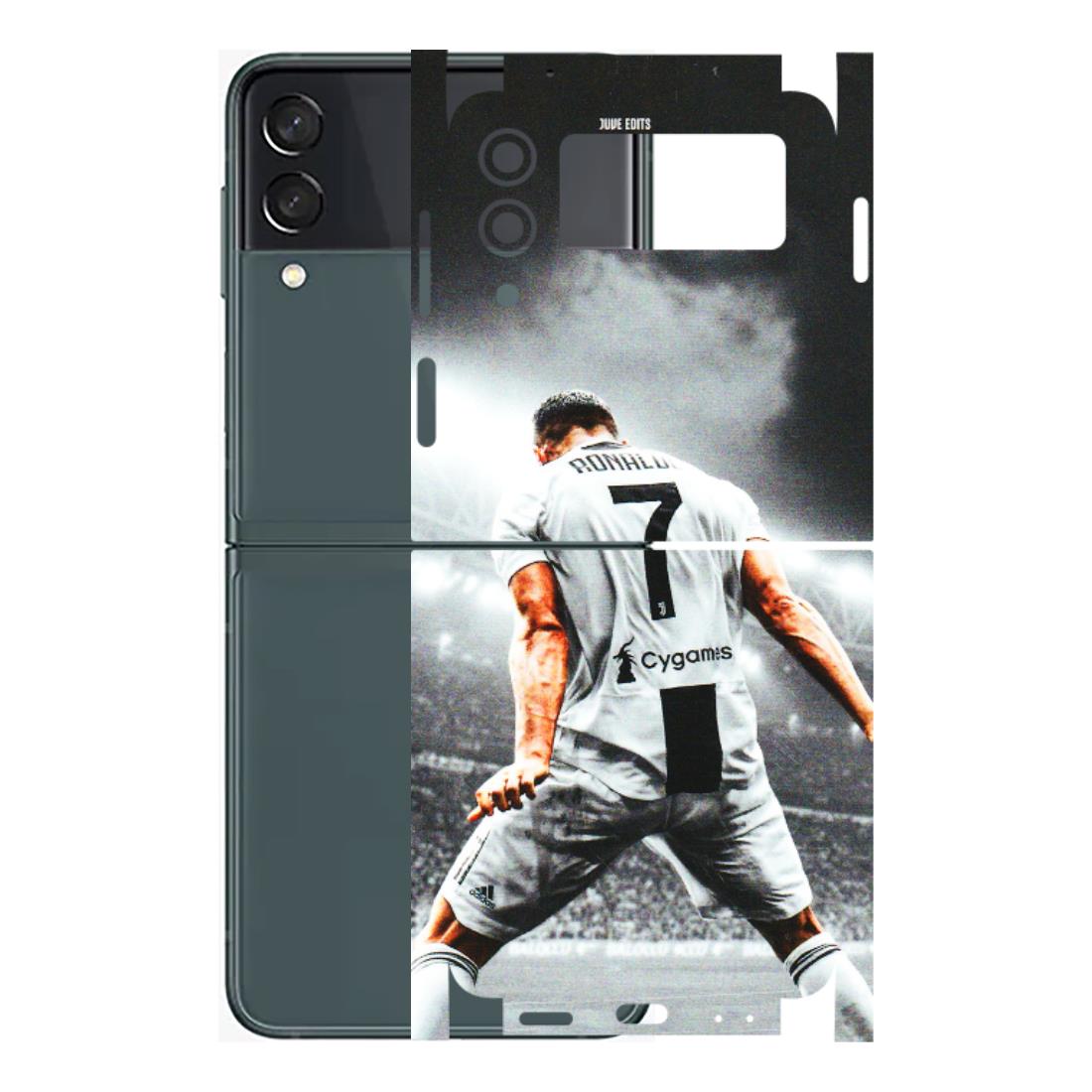 Samsung M/F/Note/Flip and C Phone Skins (All Models) - Ronaldo CR7 Crazy - 3D Embossed Finish (L-44) Samsung Galaxy Z Flip 3 (5G)