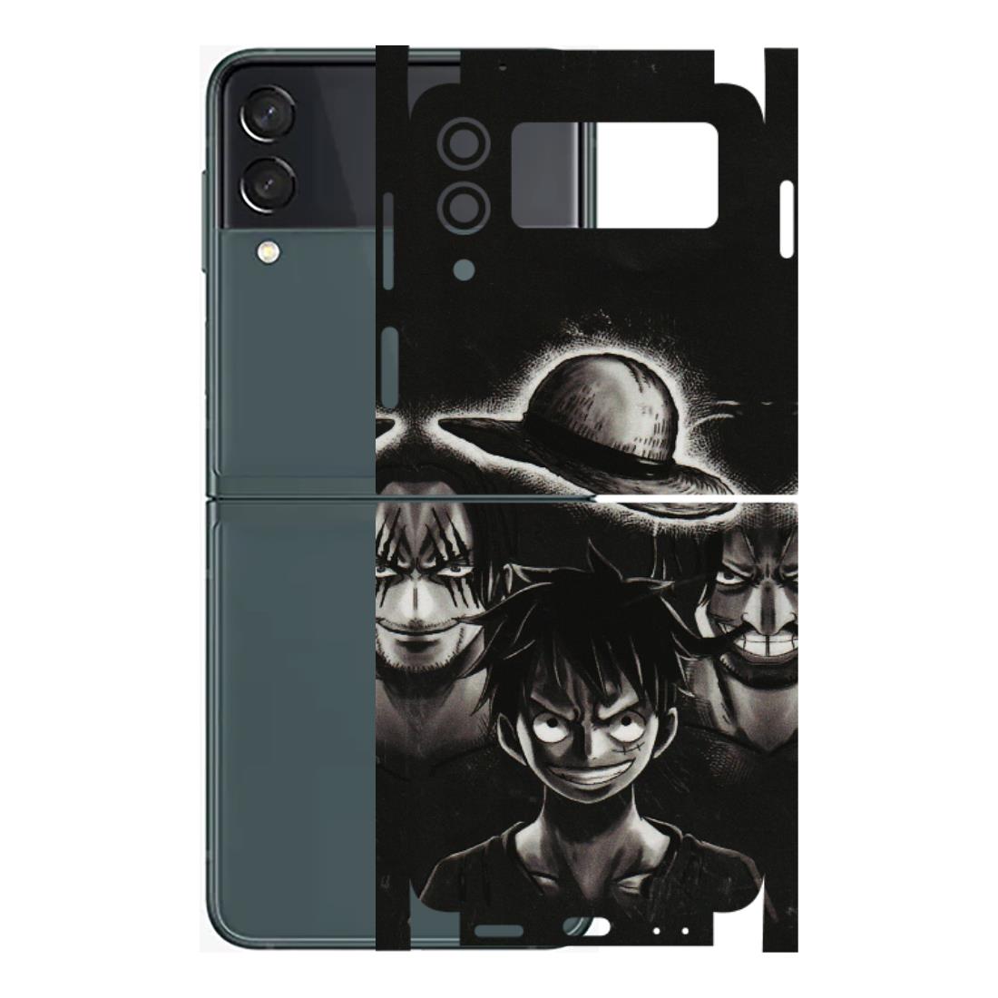 Samsung M/F/Note/Flip and C Phone Skins (All Models) - Black Luffy Hat - 3D Embossed Finish (L-57) Samsung Galaxy Z Flip 3 (5G)