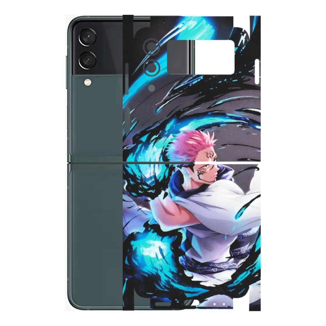 Samsung M/F/Note/Flip and C Phone Skins (All Models) - New Jujutsu Kaisen Grey Blue Anime - Matte Finish (M-127) Samsung Galaxy Z Flip 3 (5G)