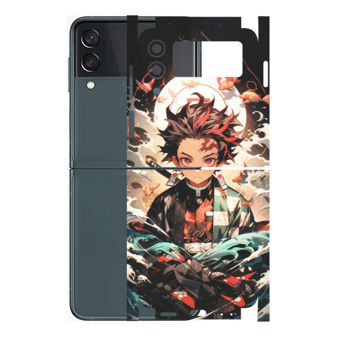 Samsung M/F/Note/Flip and C Phone Skins (All Models) - Tanjiro Demon Slayer Anime - Matte Finish (M-158) Samsung Galaxy Z Flip 3 (5G)