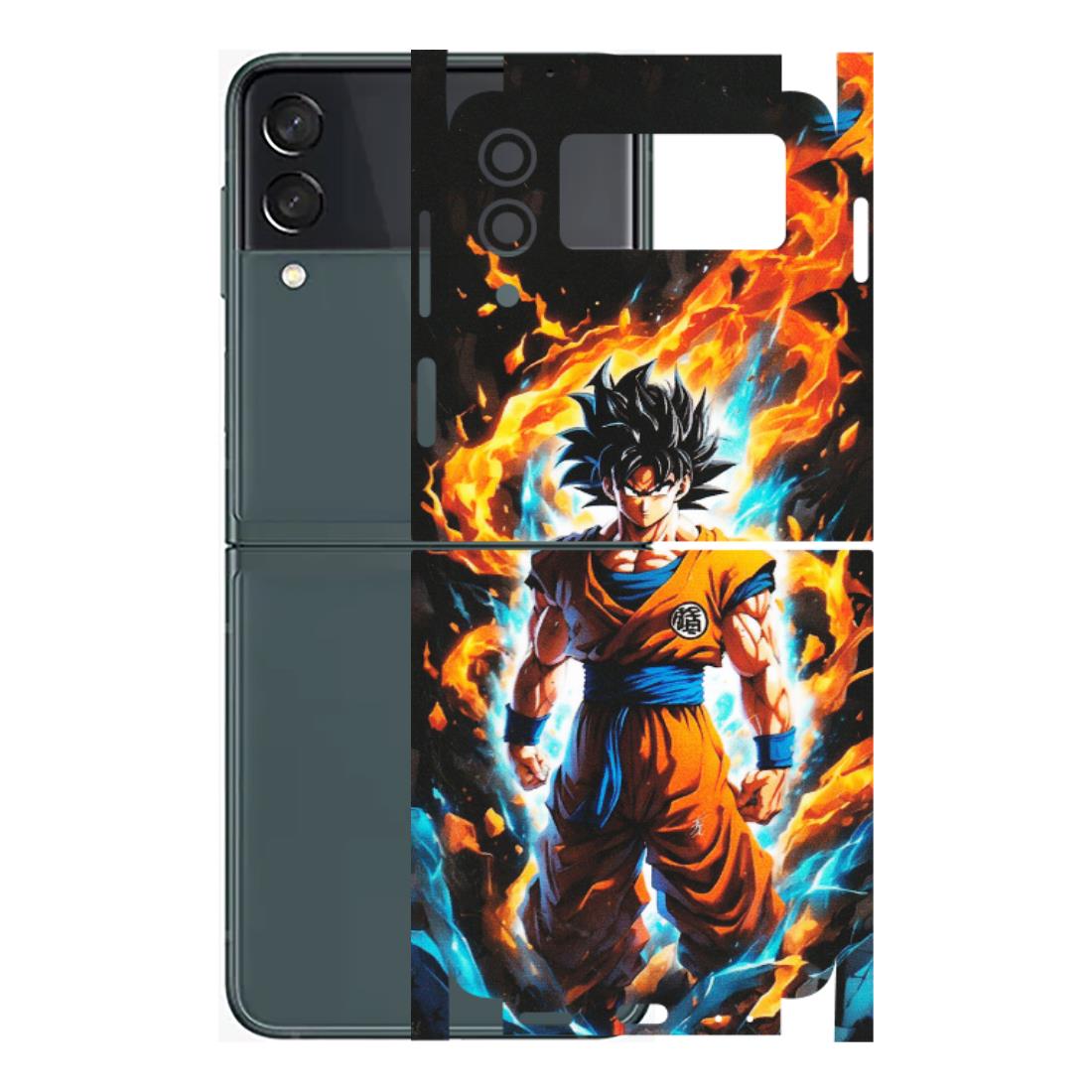 Samsung M/F/Note/Flip and C Phone Skins (All Models) - Goku Transformation Anime - Matte Finish (M-159) Samsung Galaxy Z Flip 3 (5G)
