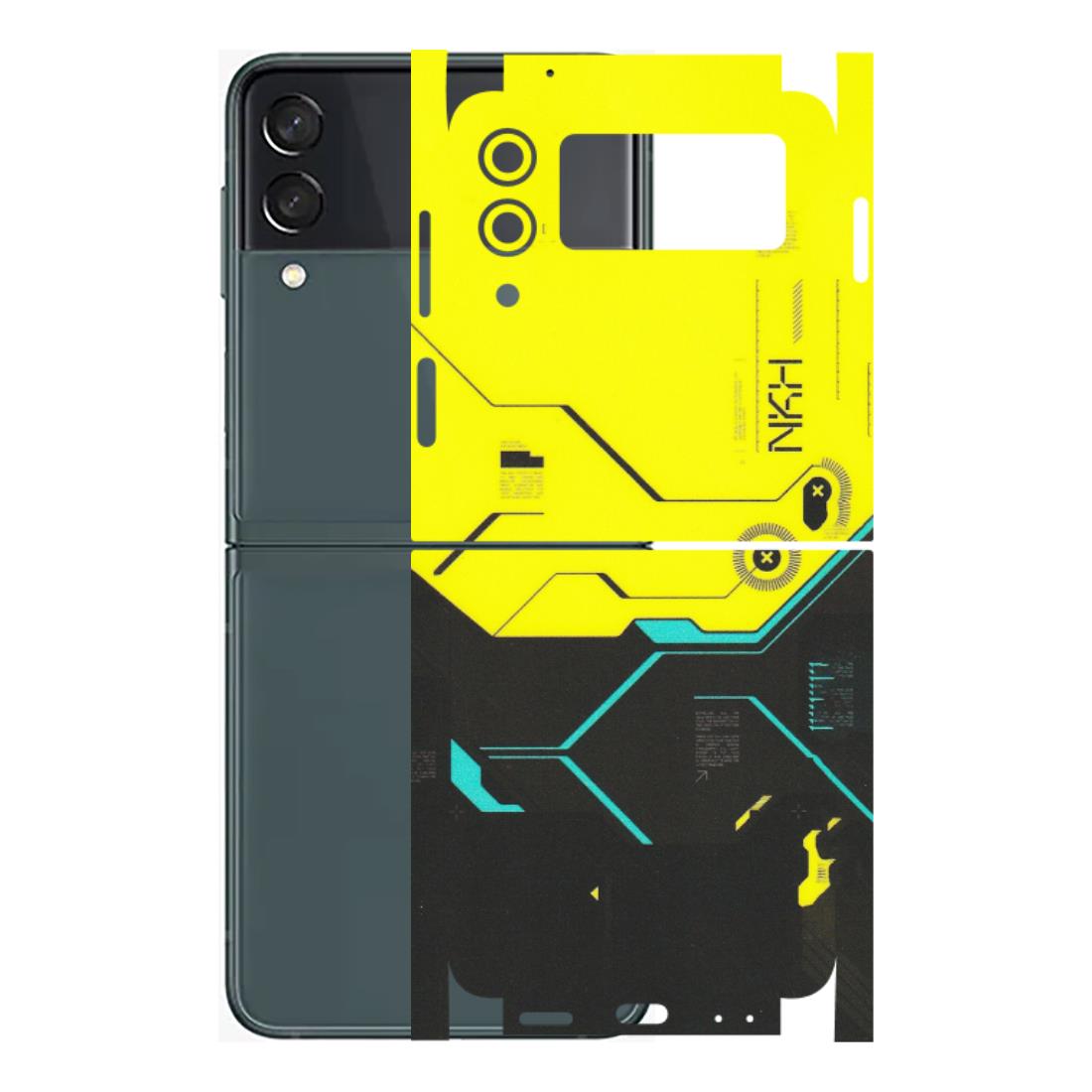 Samsung M/F/Note/Flip and C Phone Skins (All Models) - Black Yellow Technica - Matte Finish (M-53) Samsung Galaxy Z Flip 3 (5G)