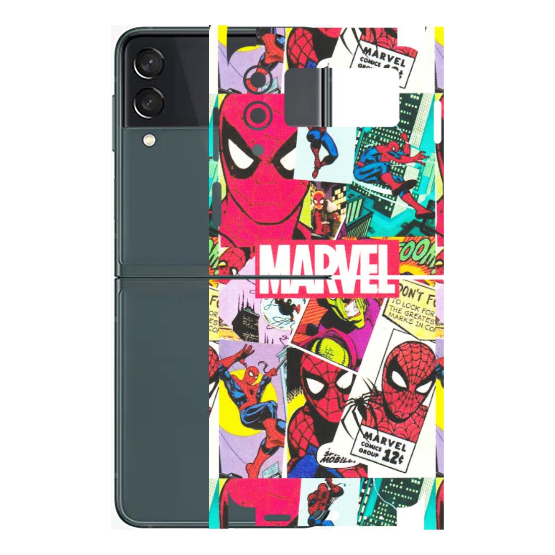 Samsung M/F/Note/Flip and C Phone Skins (All Models) - Marvel Comic Spiderman Grafitti - Matte Finish (M-72) Samsung Galaxy Z Flip 3 (5G)