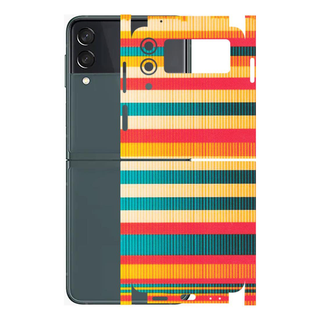 Samsung M/F/Note/Flip and C Phone Skins (All Models) - Colourful Stripes Soothing Effect - Matte Finish (M-86) Samsung Galaxy Z Flip 3 (5G)