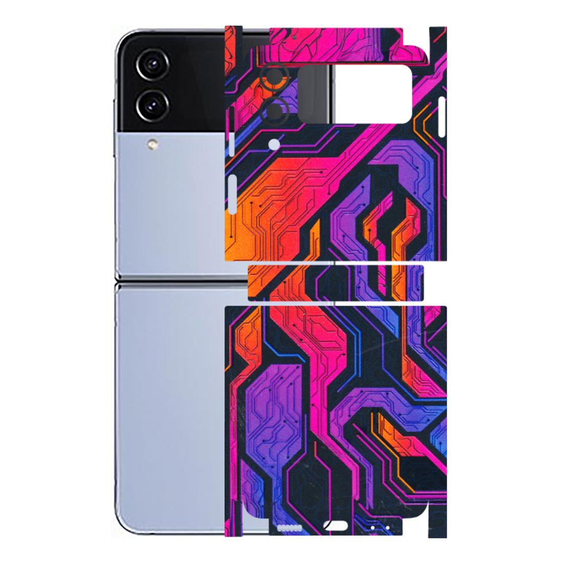 Samsung M/F/Note/Flip and C Phone Skins (All Models) - Tech Circuits Futuristic - 3D Embossed Finish (L-07) Samsung Galaxy Z Flip 4