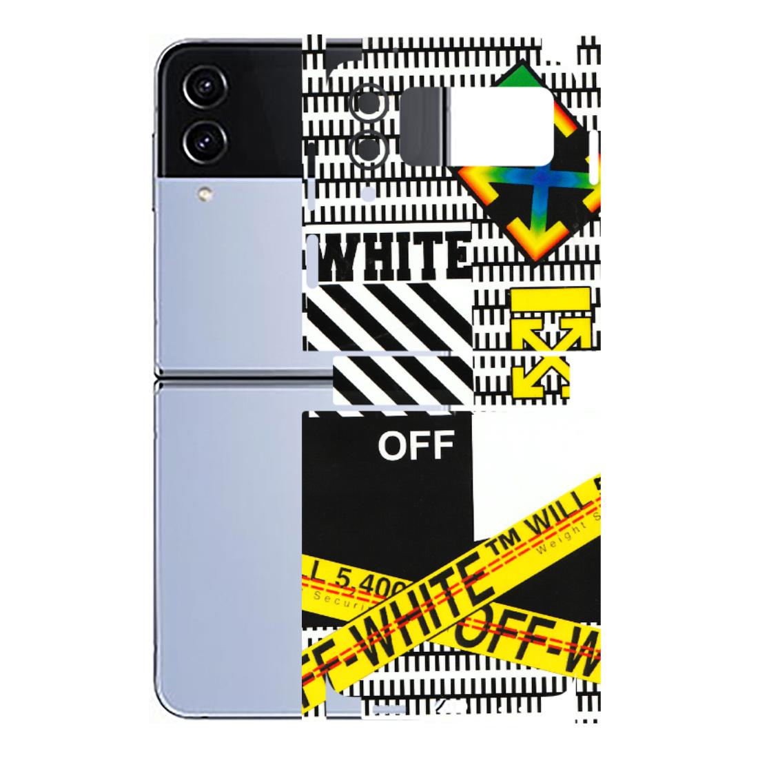Samsung M/F/Note/Flip and C Phone Skins (All Models) - White Off Abstract - 3D Embossed Finish (L-172) Samsung Galaxy Z Flip 4