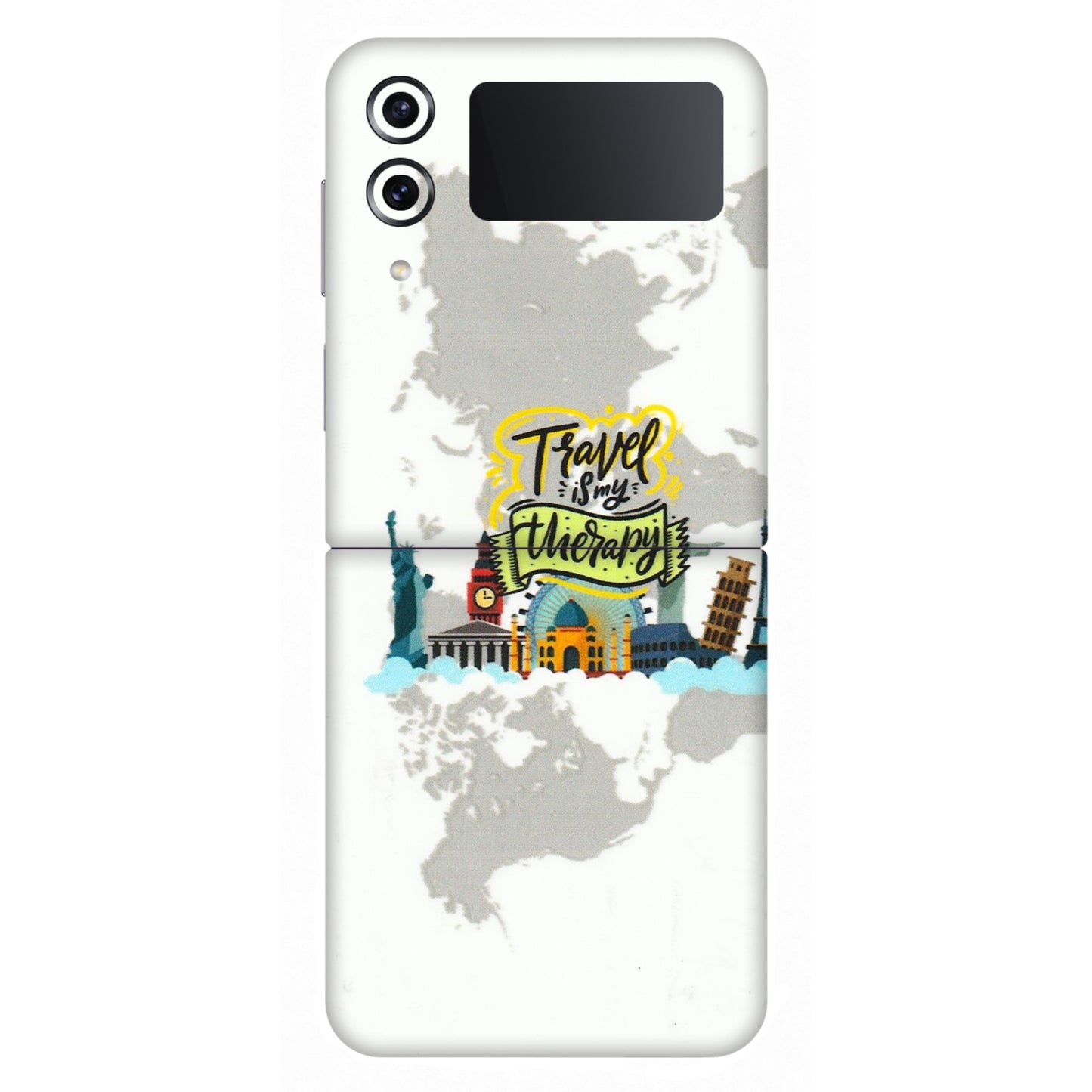 Samsung M/F/Note/Flip and C Phone Skins (All Models) - Travel Therapy - 3D Embossed Finish (L-199) Samsung Galaxy Z Flip 4