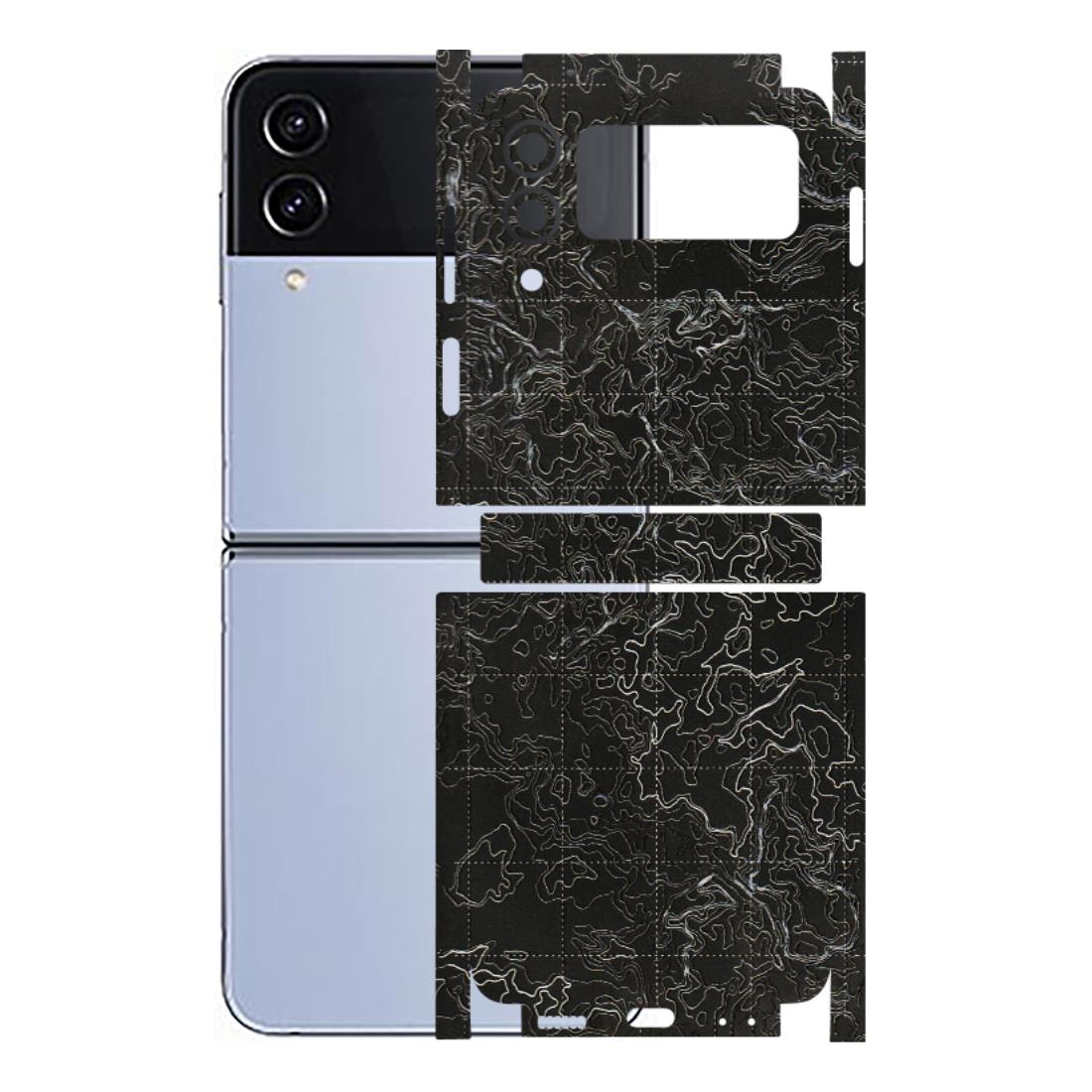 Samsung M/F/Note/Flip and C Phone Skins (All Models) - Black map Texture - 3D Embossed Finish (L-201) Samsung Galaxy Z Flip 4