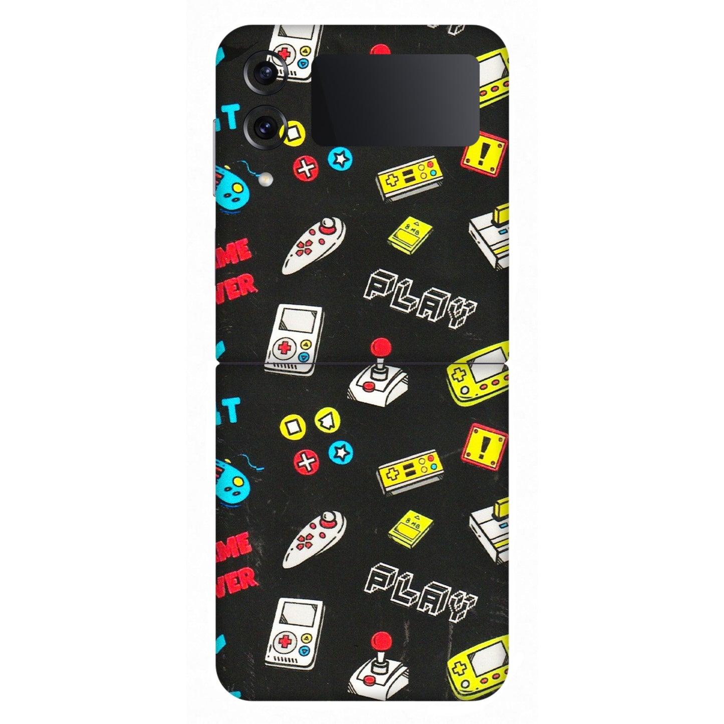 Samsung M/F/Note/Flip and C Phone Skins (All Models) - Gaming Doodles - 3D Embossed Finish (L-224) Samsung Galaxy Z Flip 4