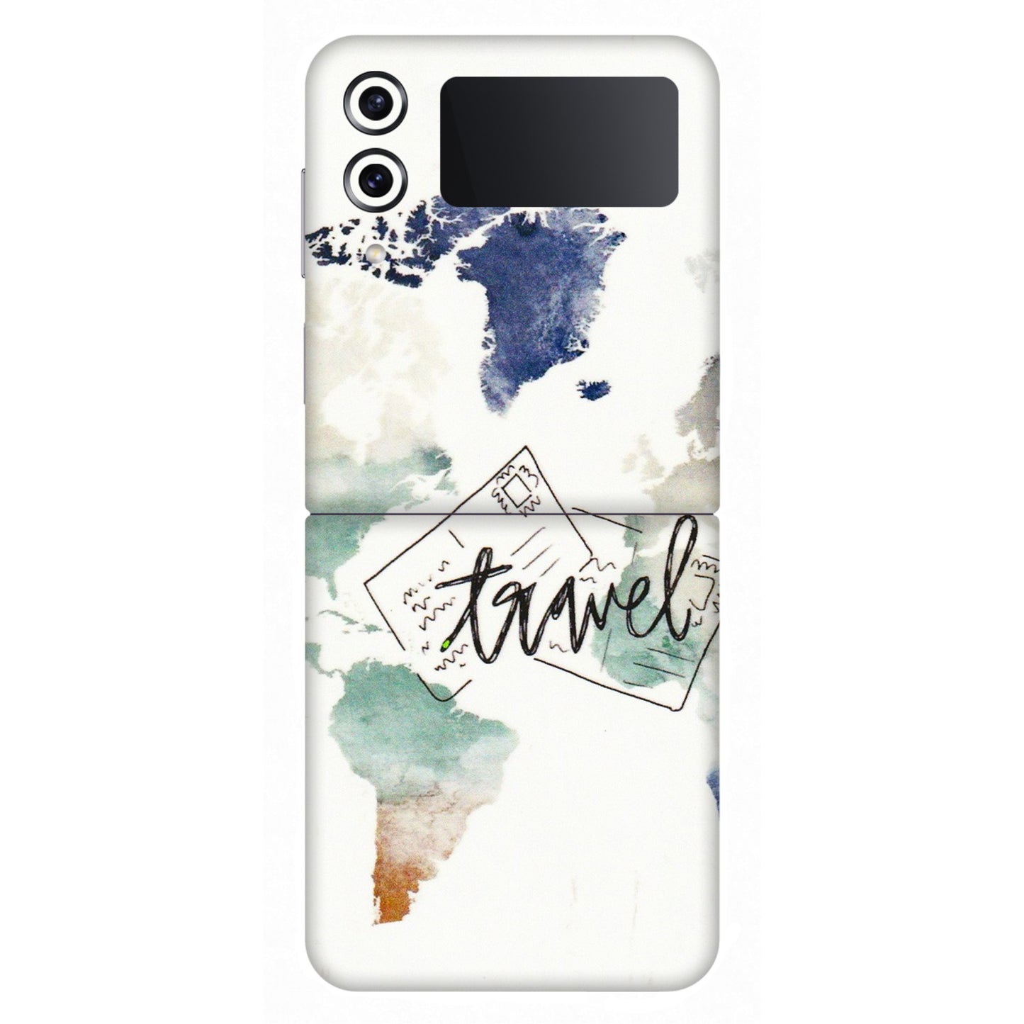 Samsung M/F/Note/Flip and C Phone Skins (All Models) - Travel The World - 3D Embossed Finish (L-232) Samsung Galaxy Z Flip 4